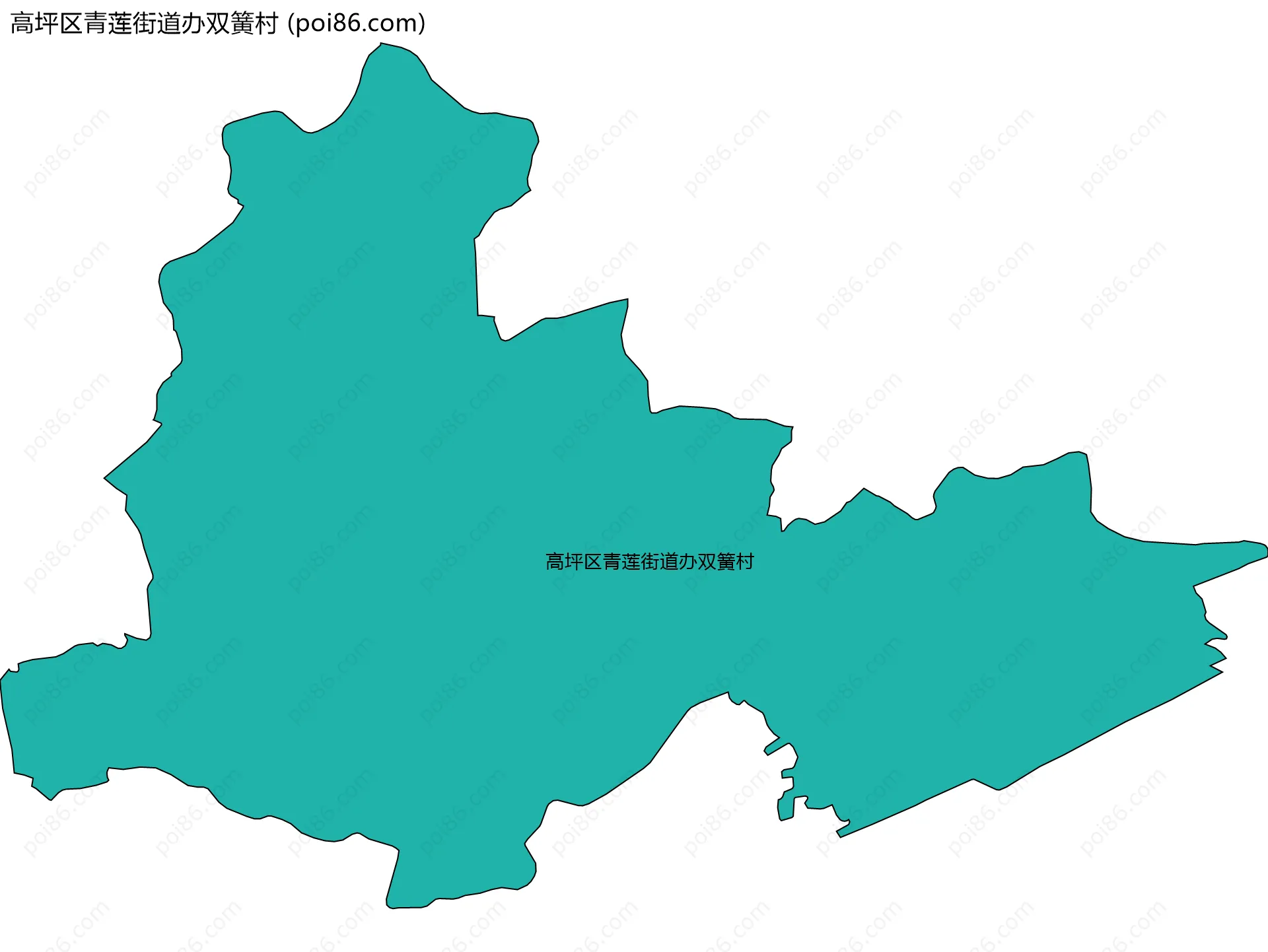 高坪区青莲街道办双簧村边界地图