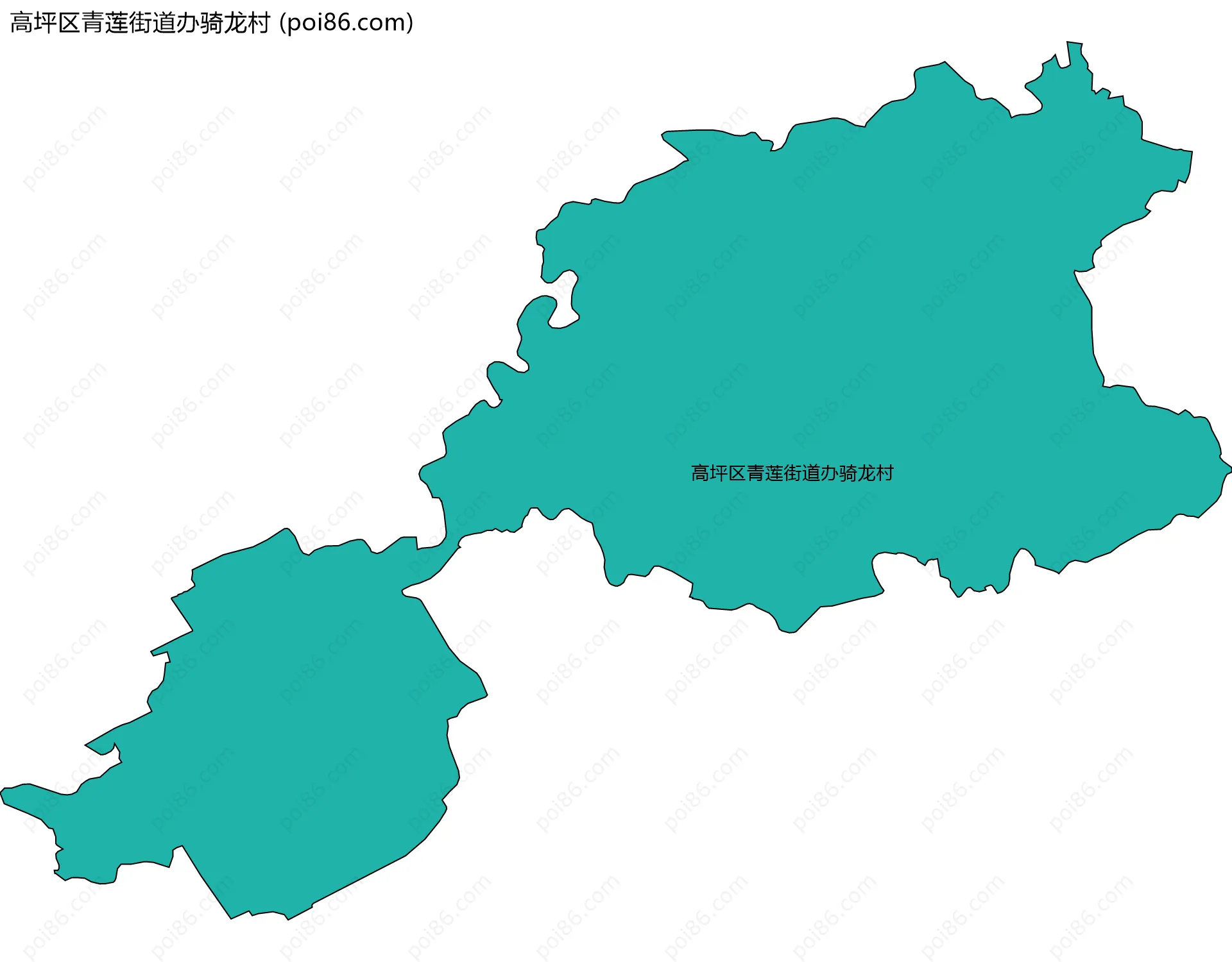 高坪区青莲街道办骑龙村边界地图