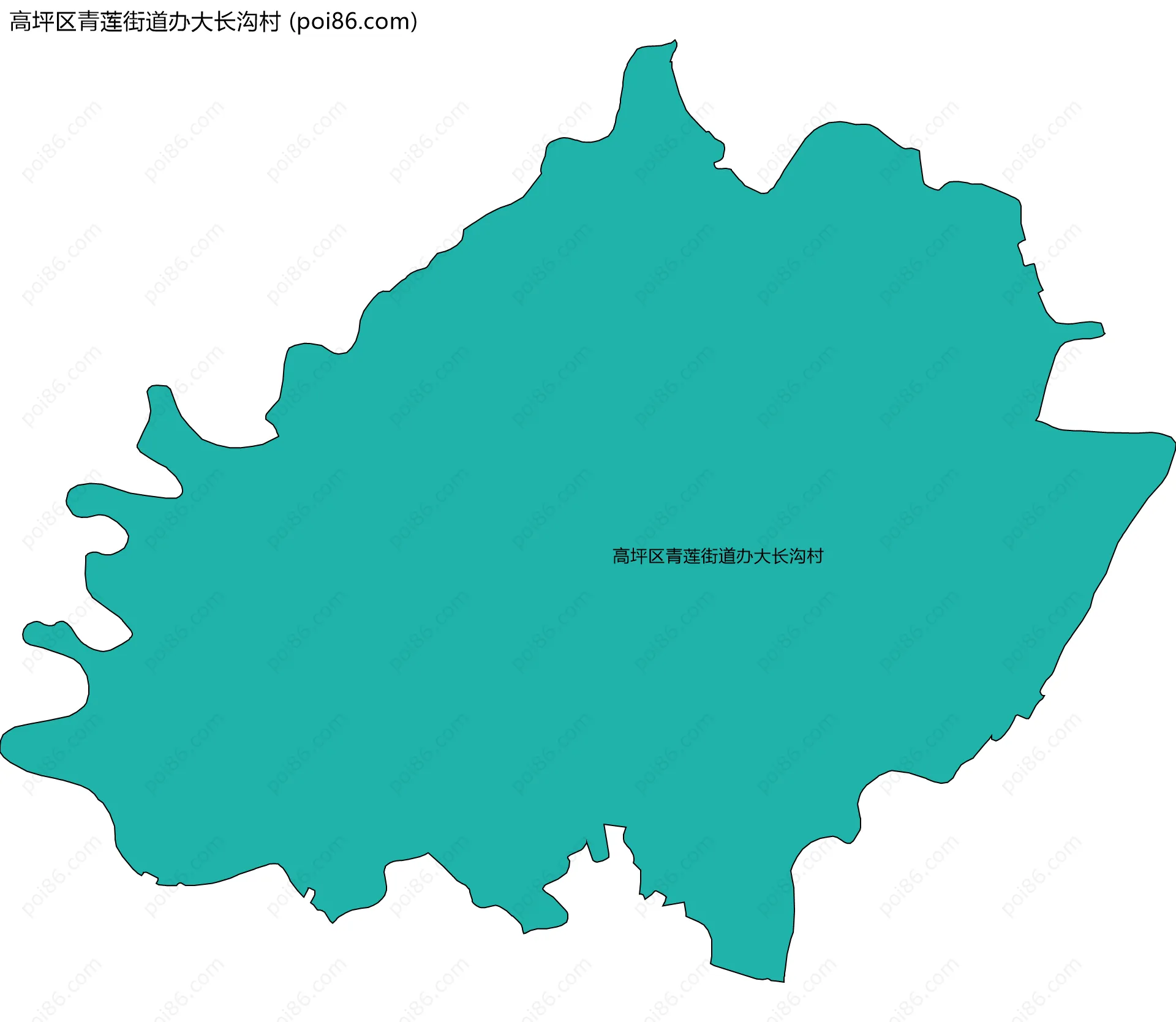 高坪区青莲街道办大长沟村边界地图