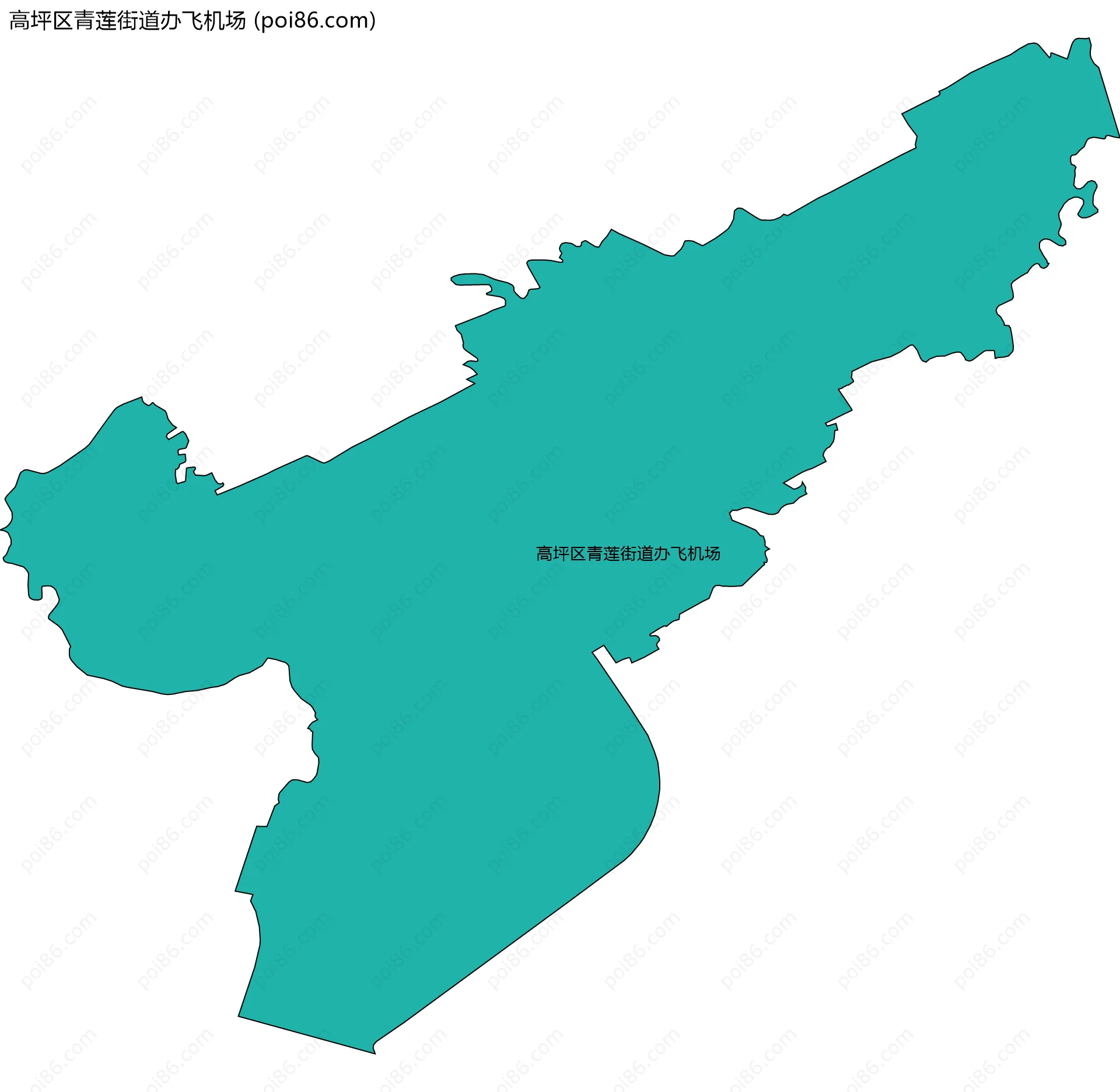 高坪区青莲街道办飞机场边界地图