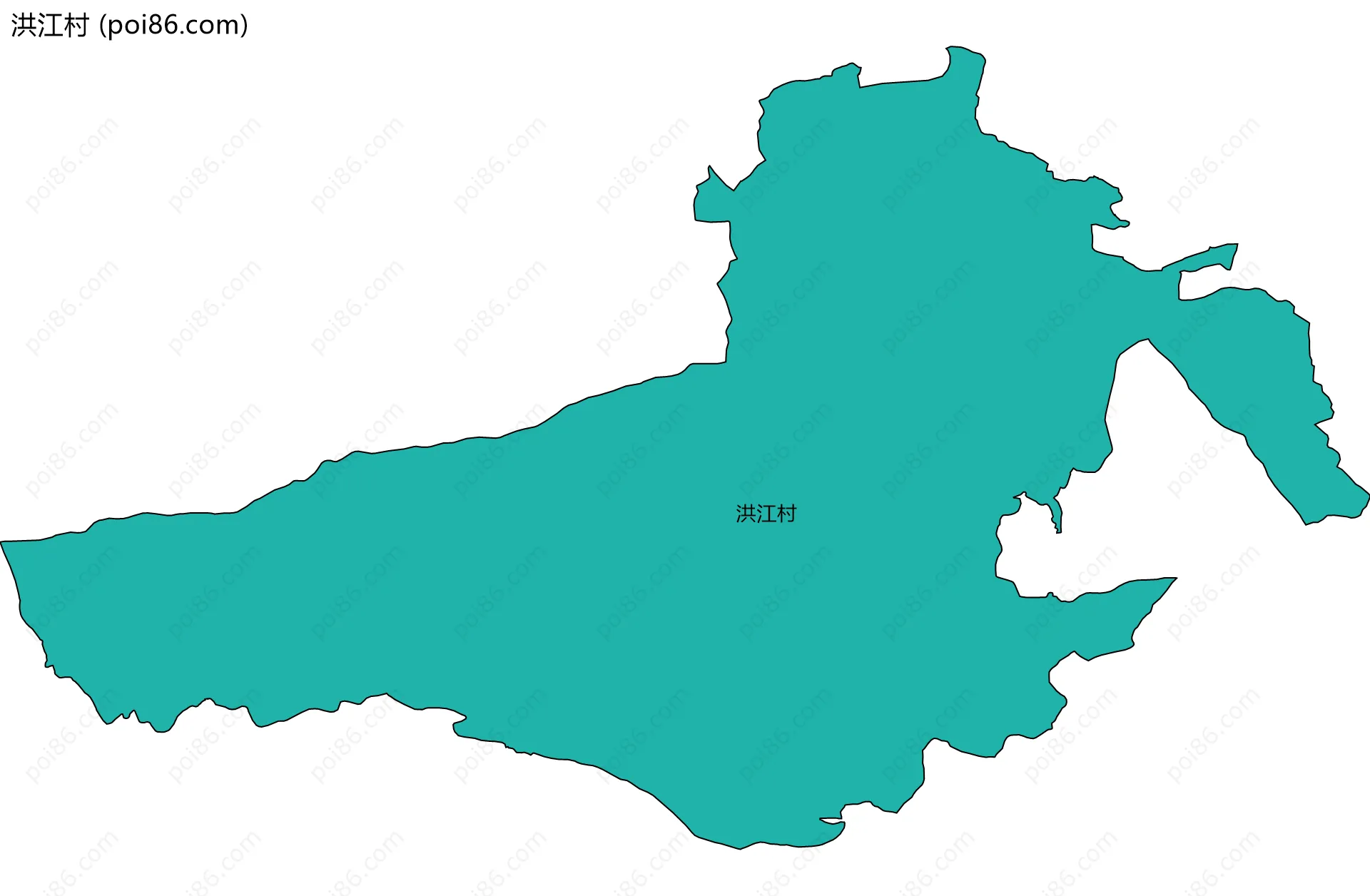 洪江村边界地图