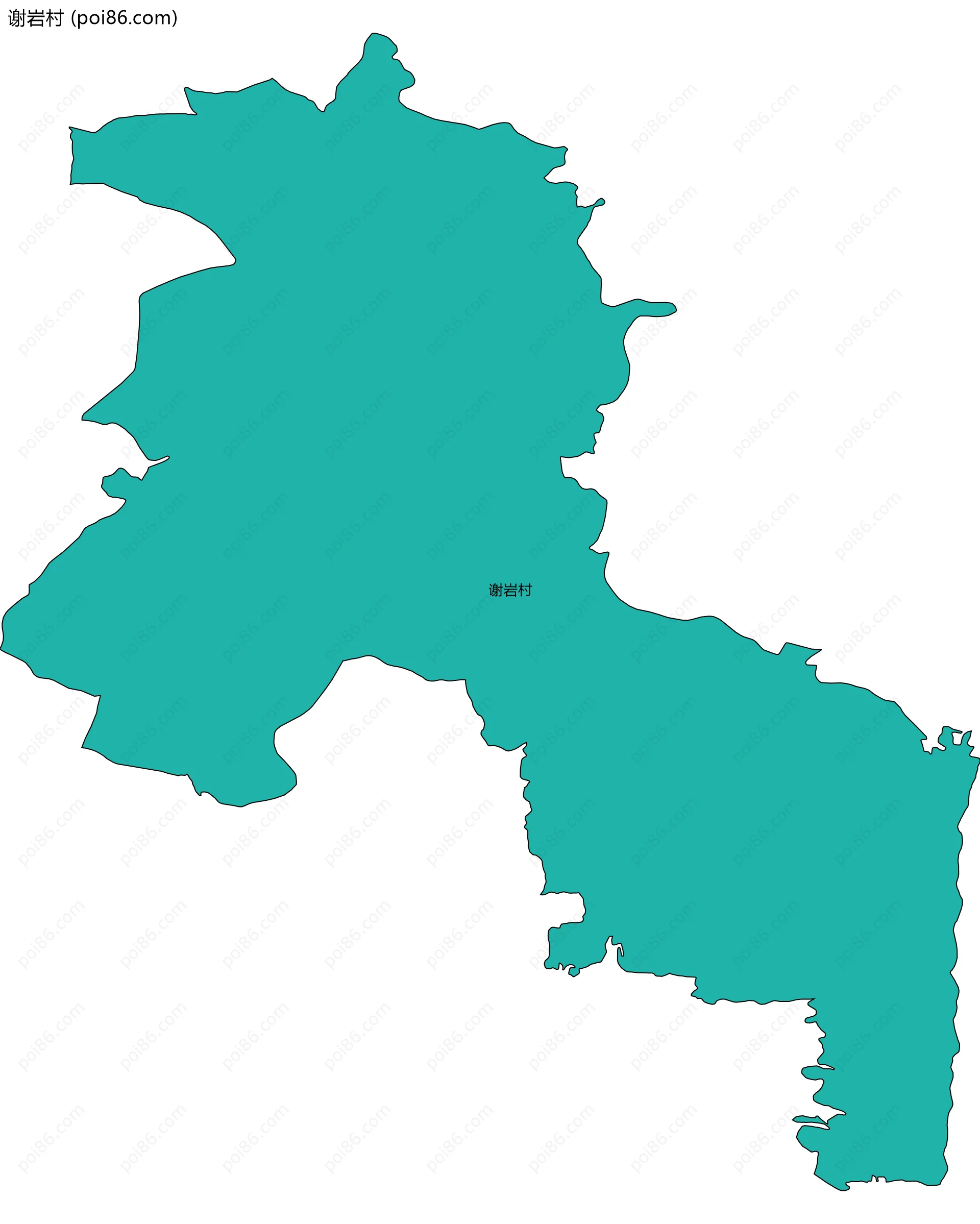 谢岩村边界地图