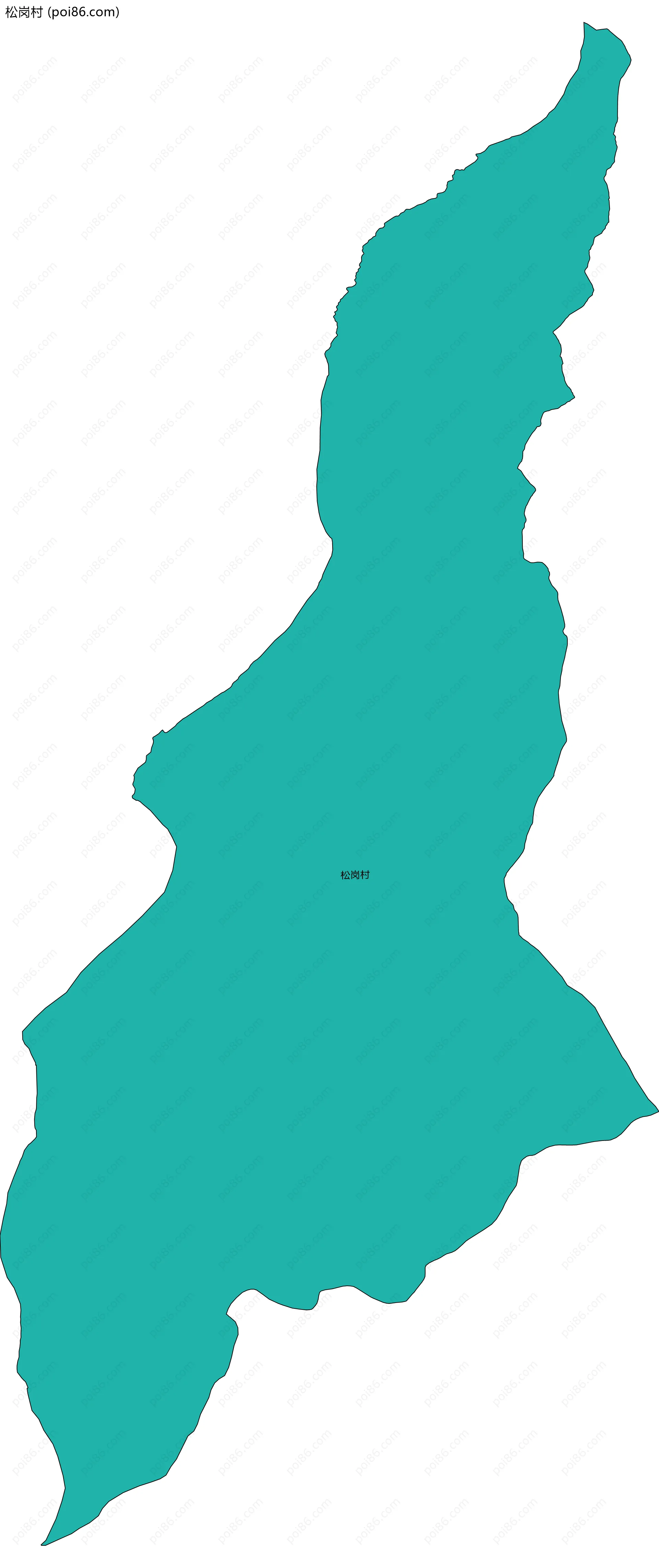 松岗村边界地图