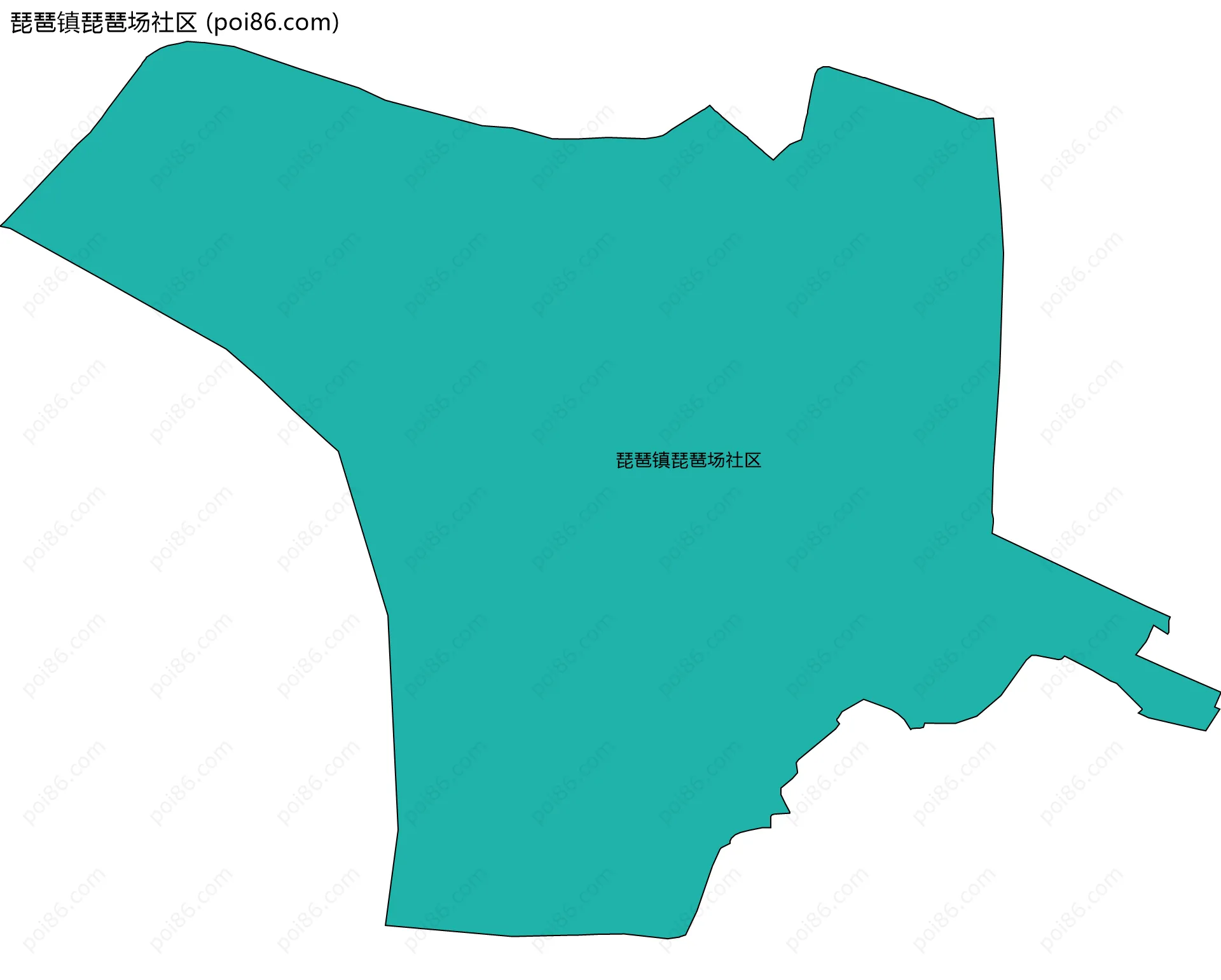 琵琶镇琵琶场社区边界地图