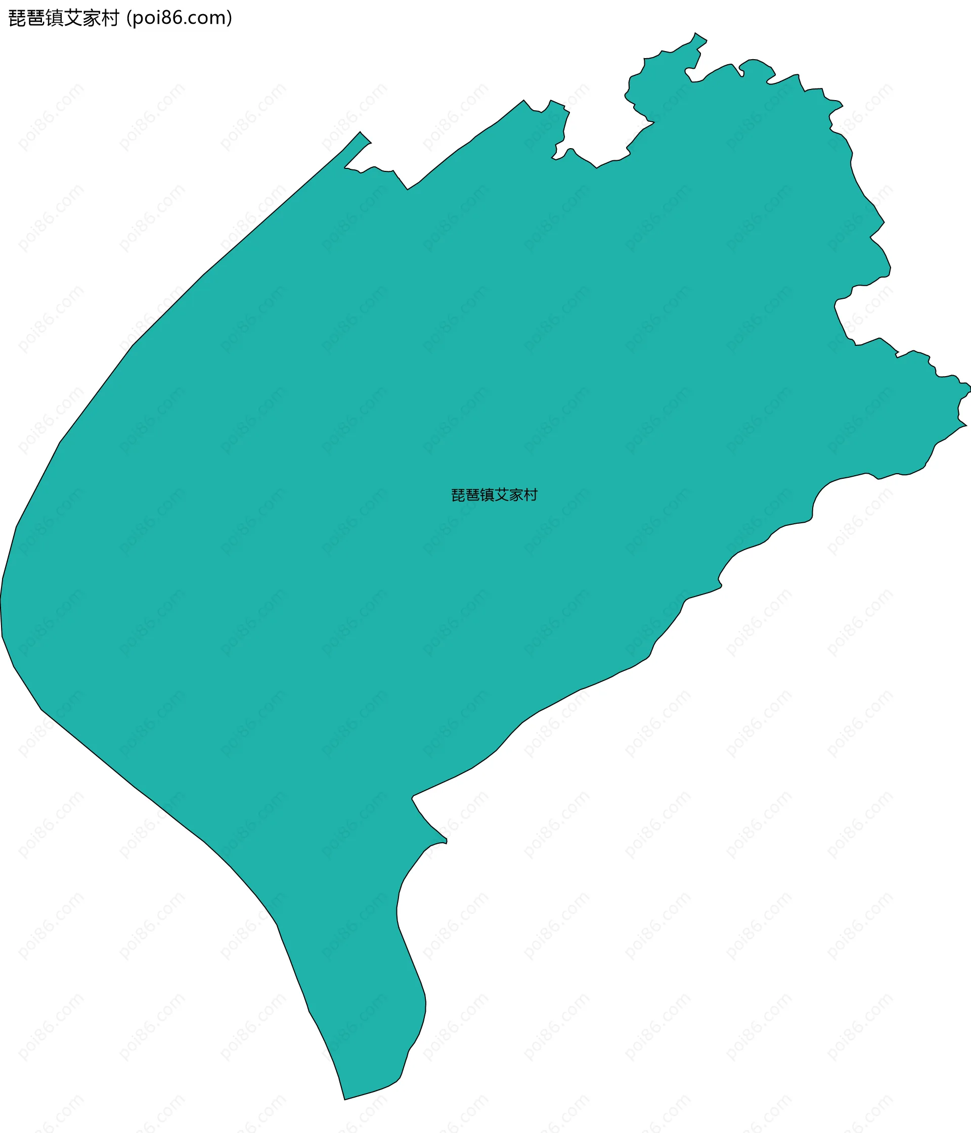 琵琶镇艾家村边界地图