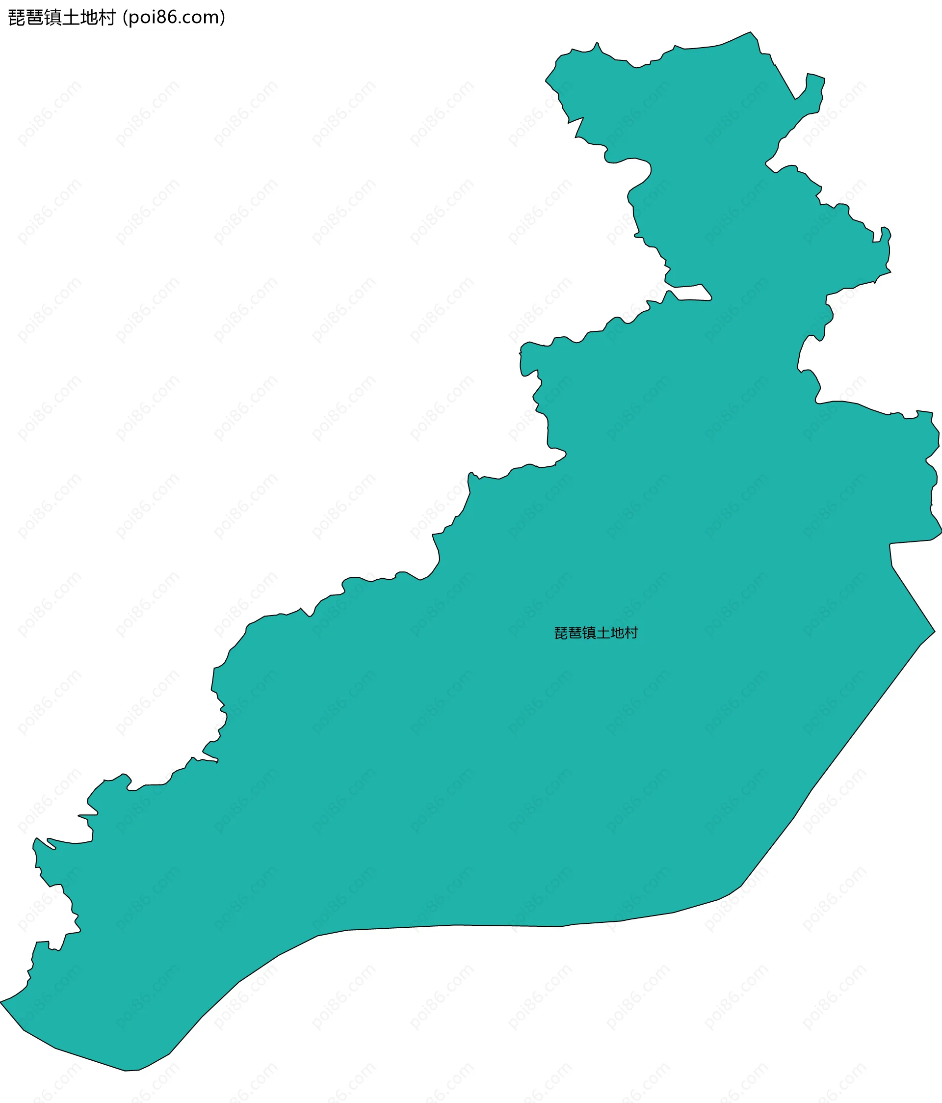 琵琶镇土地村边界地图