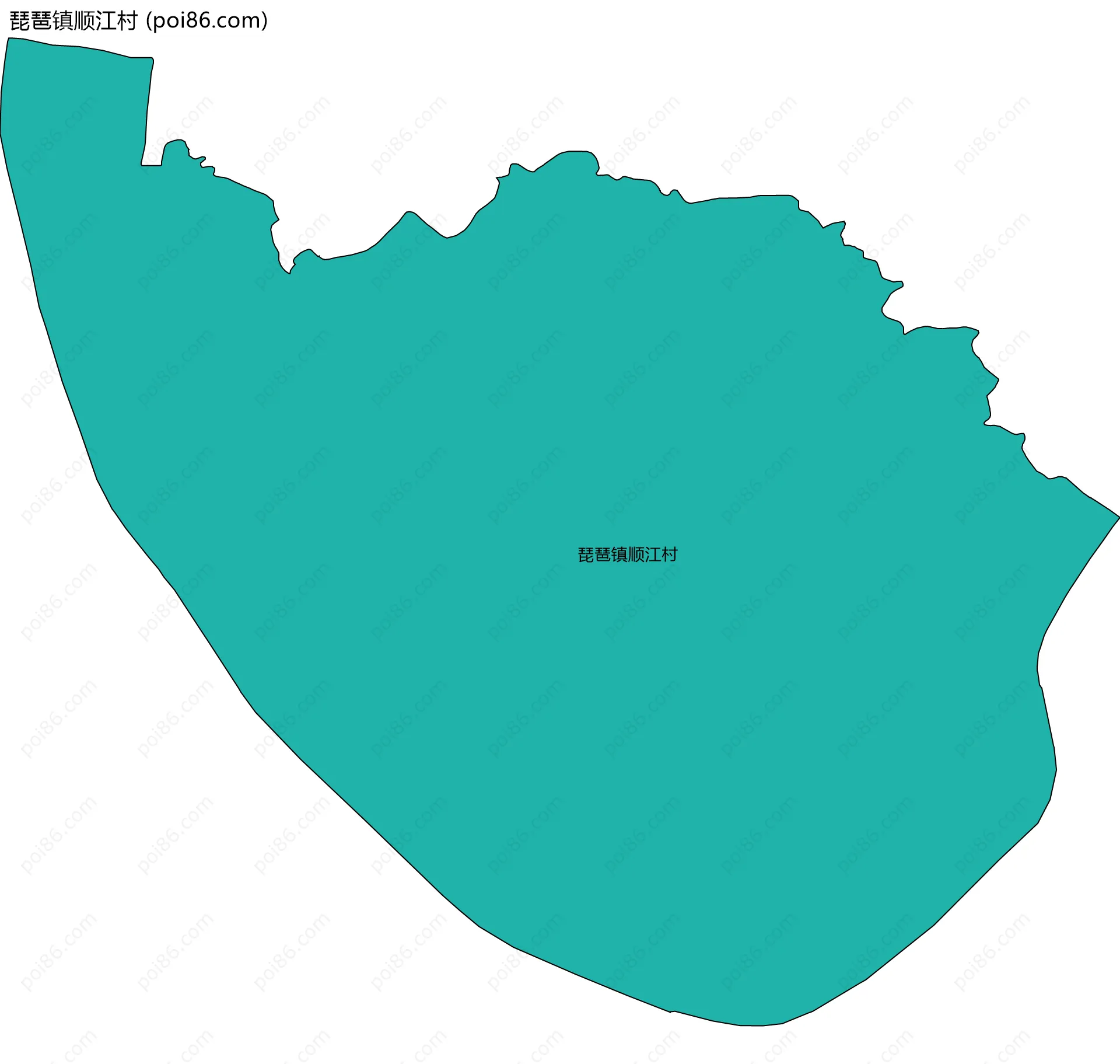 琵琶镇顺江村边界地图