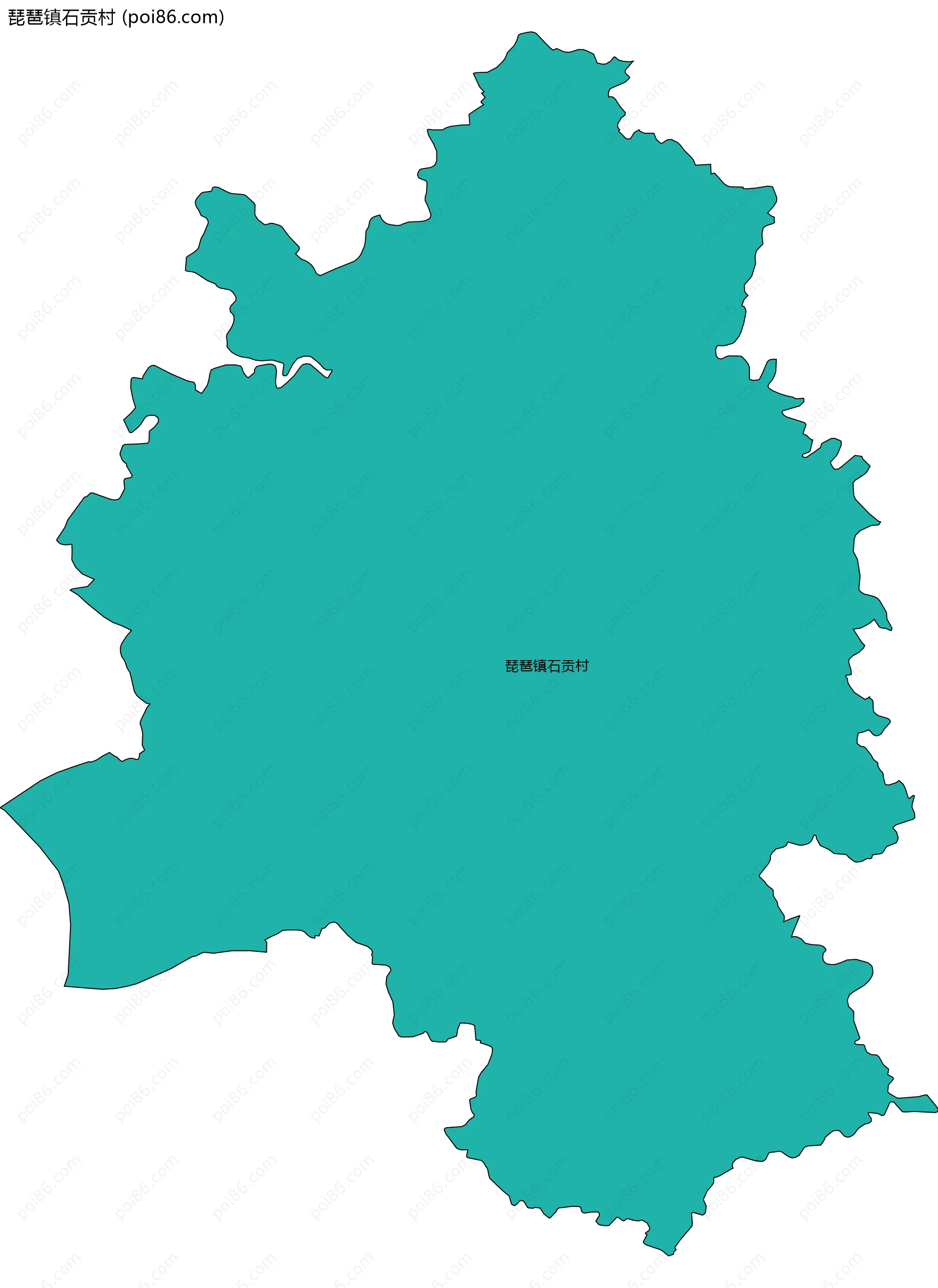 琵琶镇石贡村边界地图