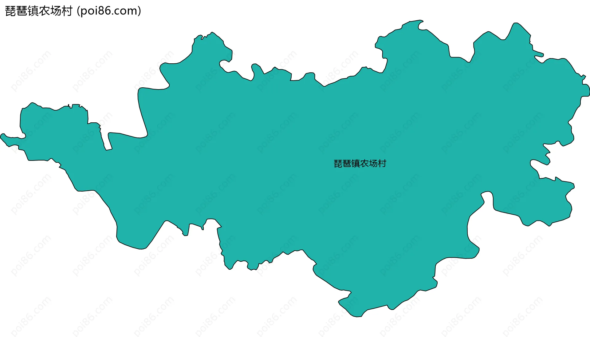 琵琶镇农场村边界地图