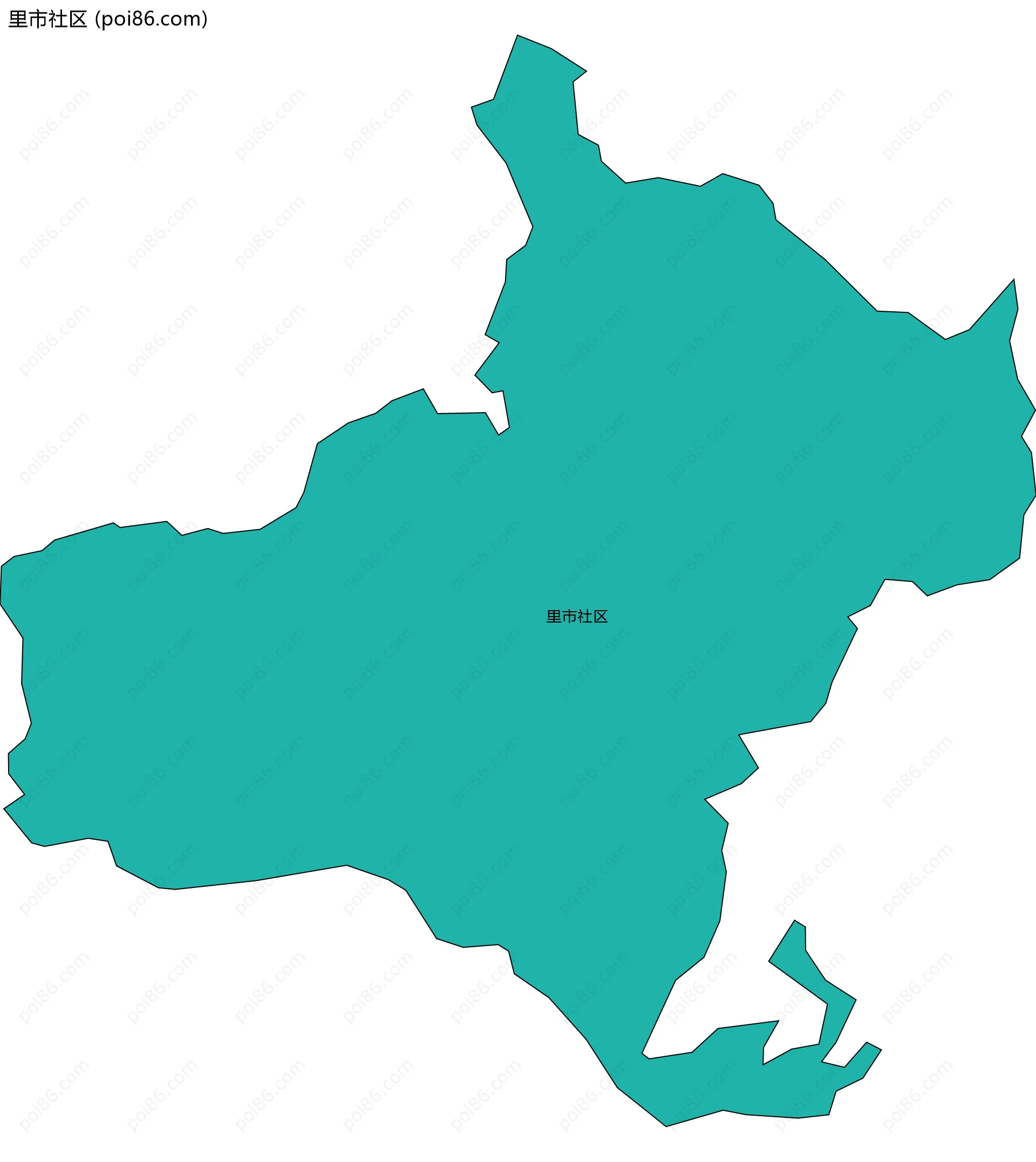里市社区边界地图