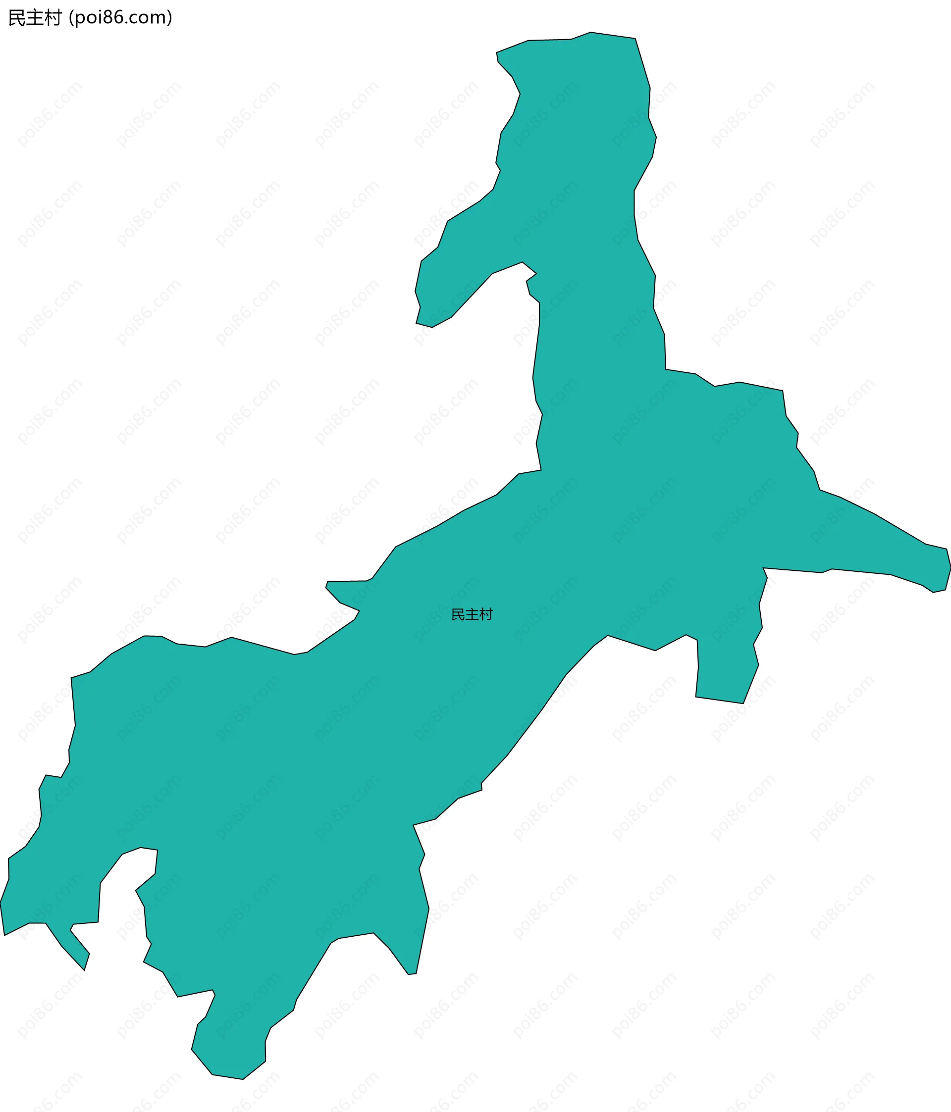 民主村边界地图