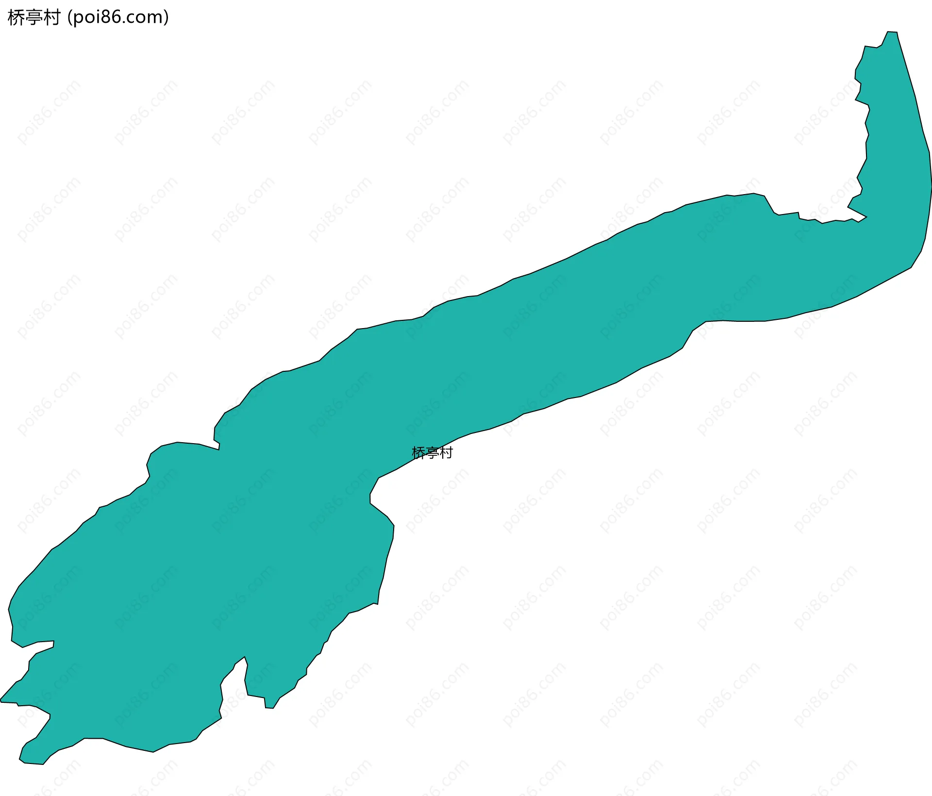 桥亭村边界地图