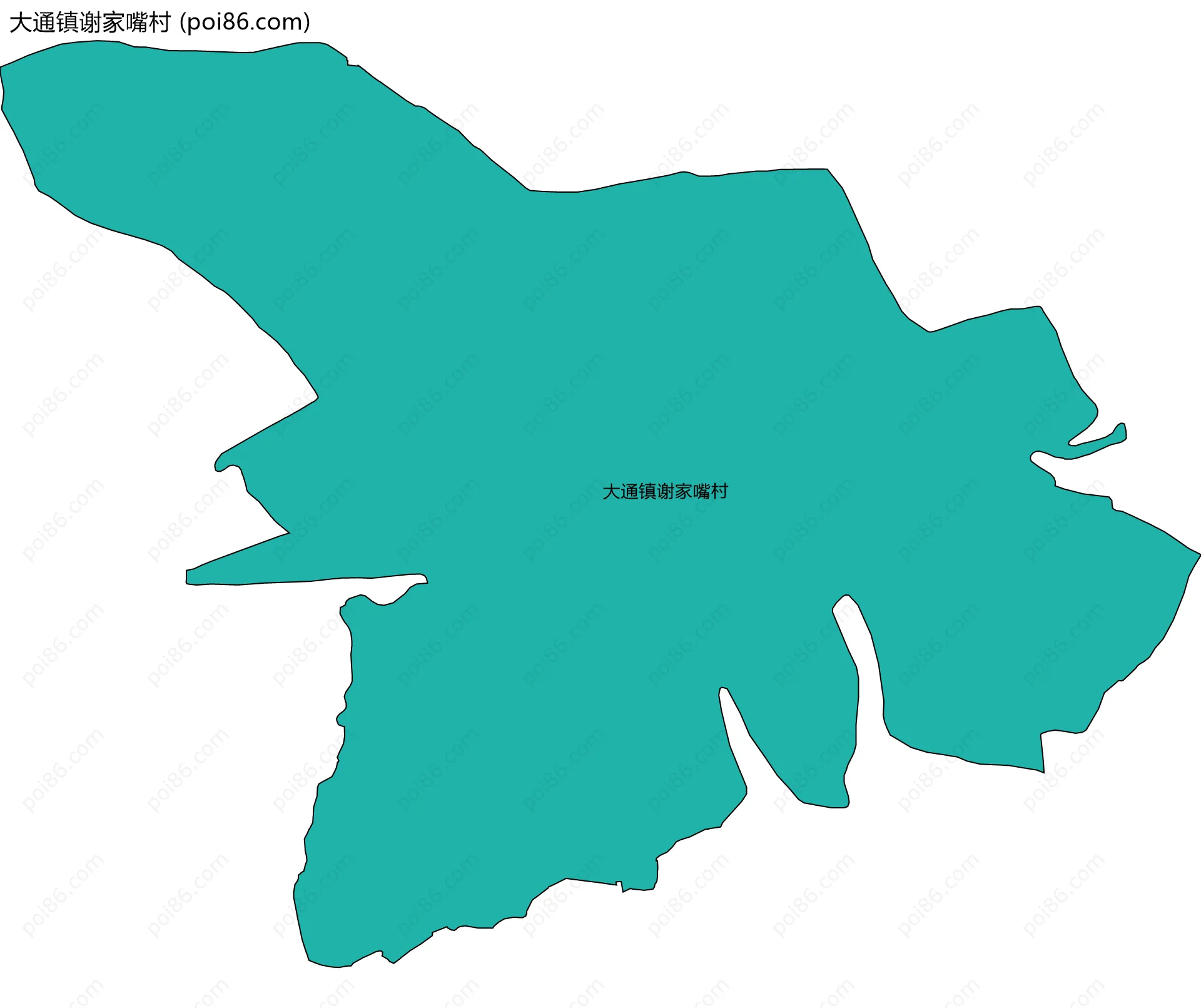 大通镇谢家嘴村边界地图