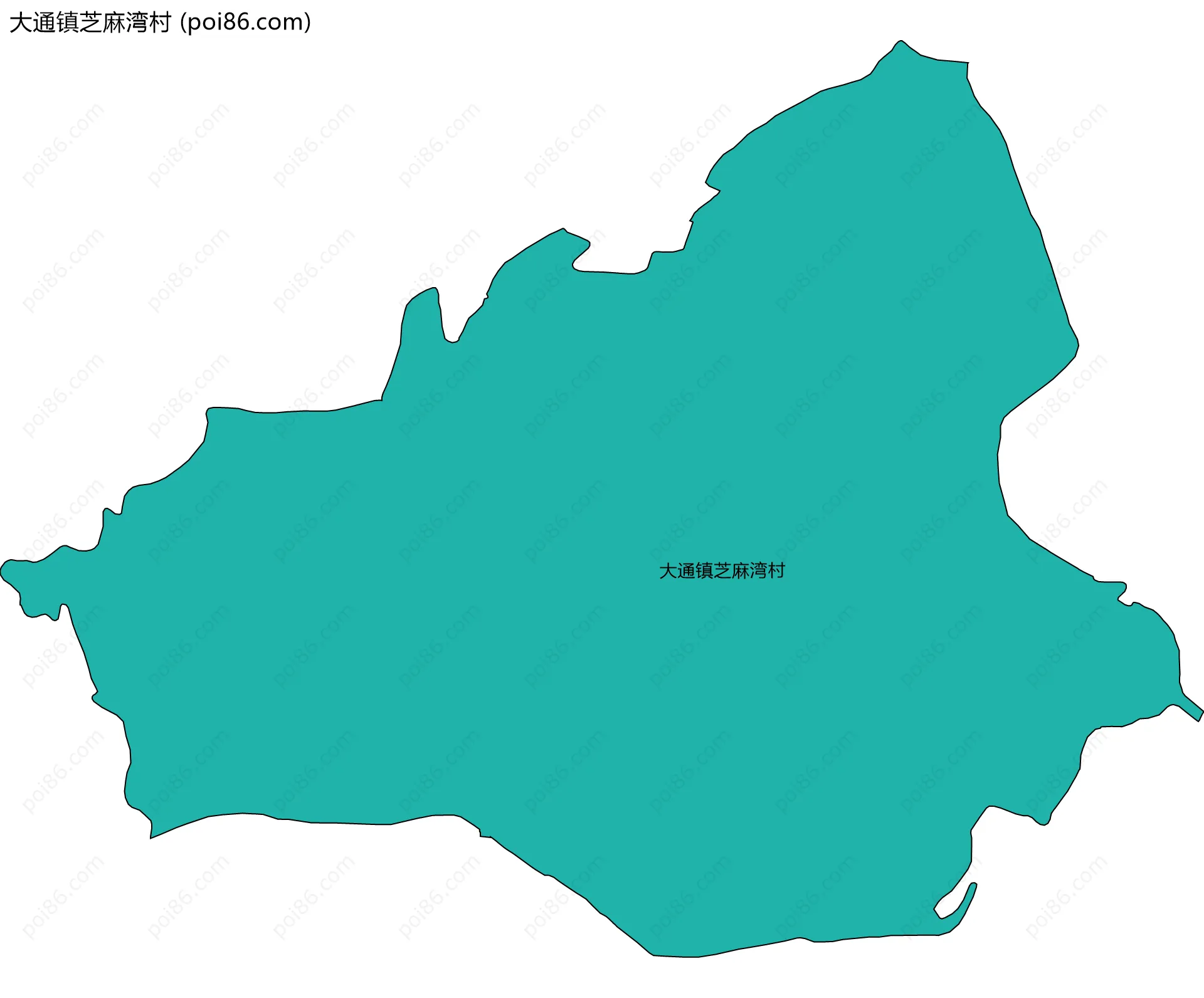 大通镇芝麻湾村边界地图