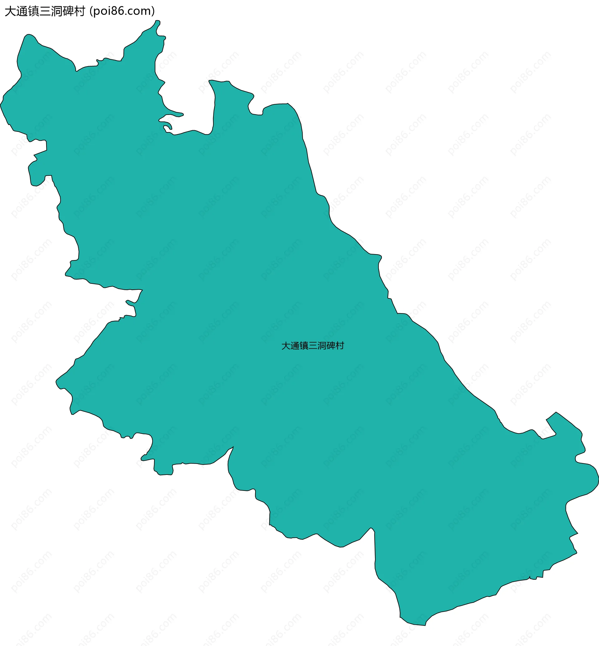 大通镇三洞碑村边界地图