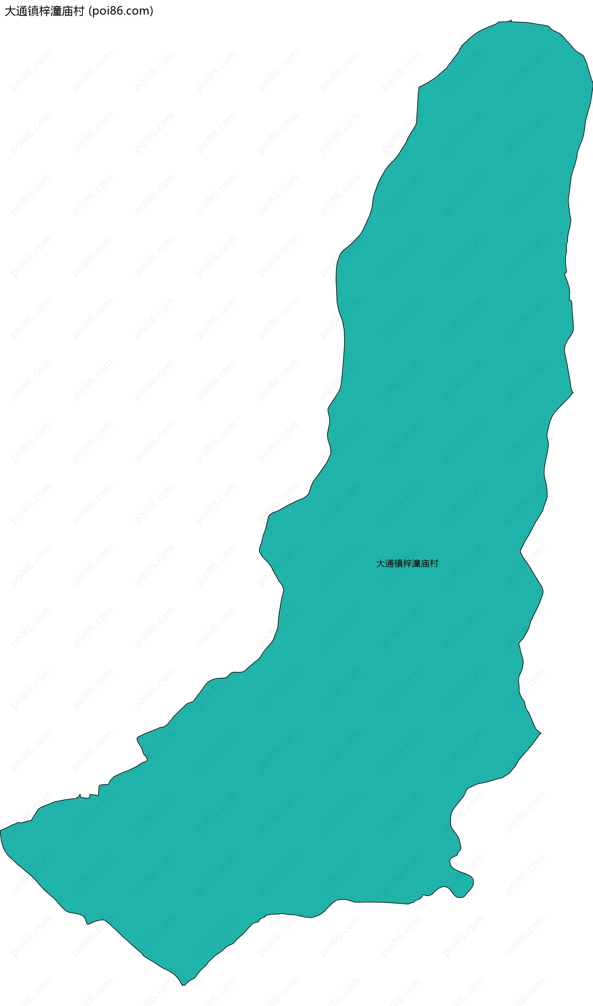 大通镇梓潼庙村边界地图