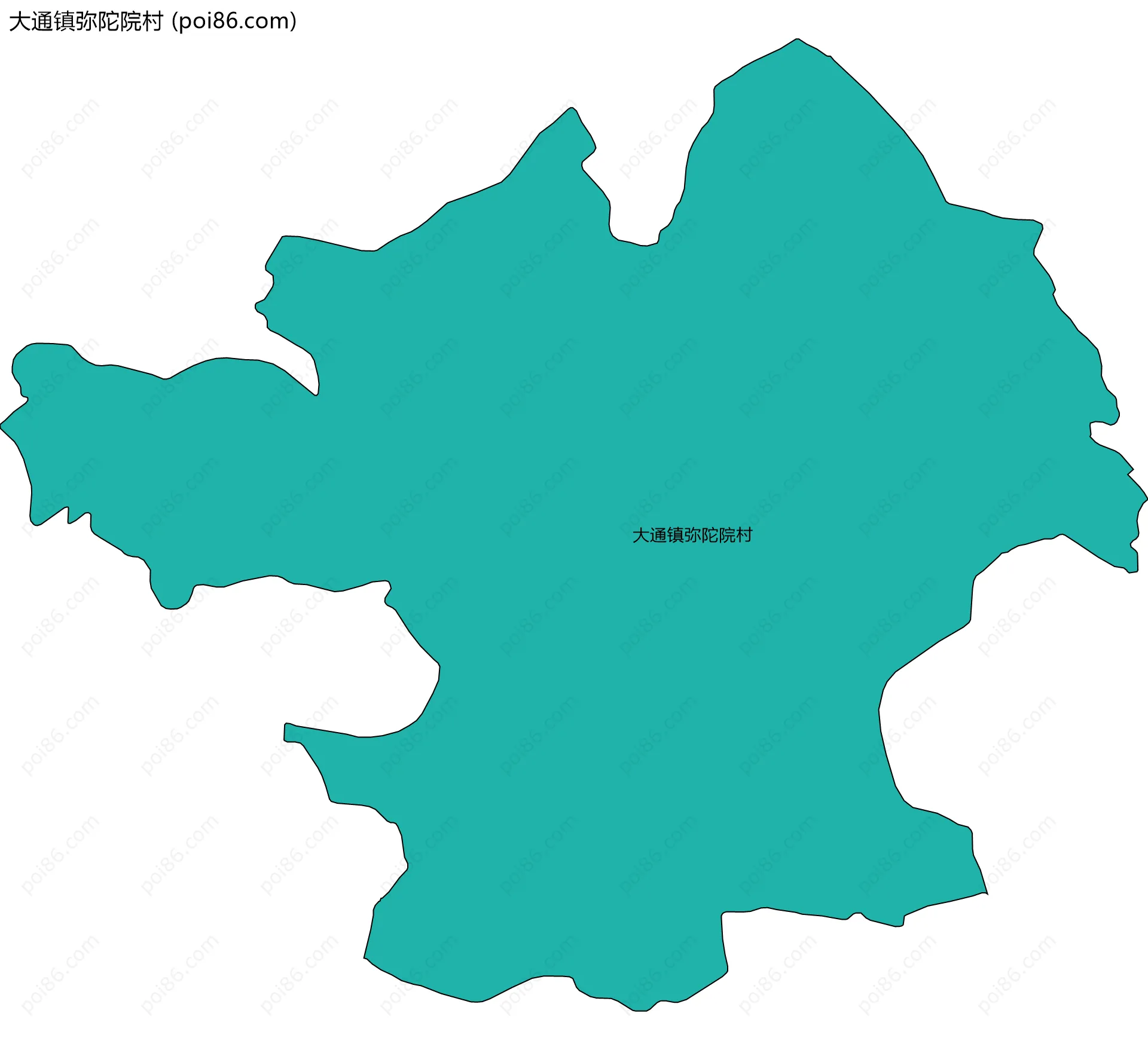大通镇弥陀院村边界地图