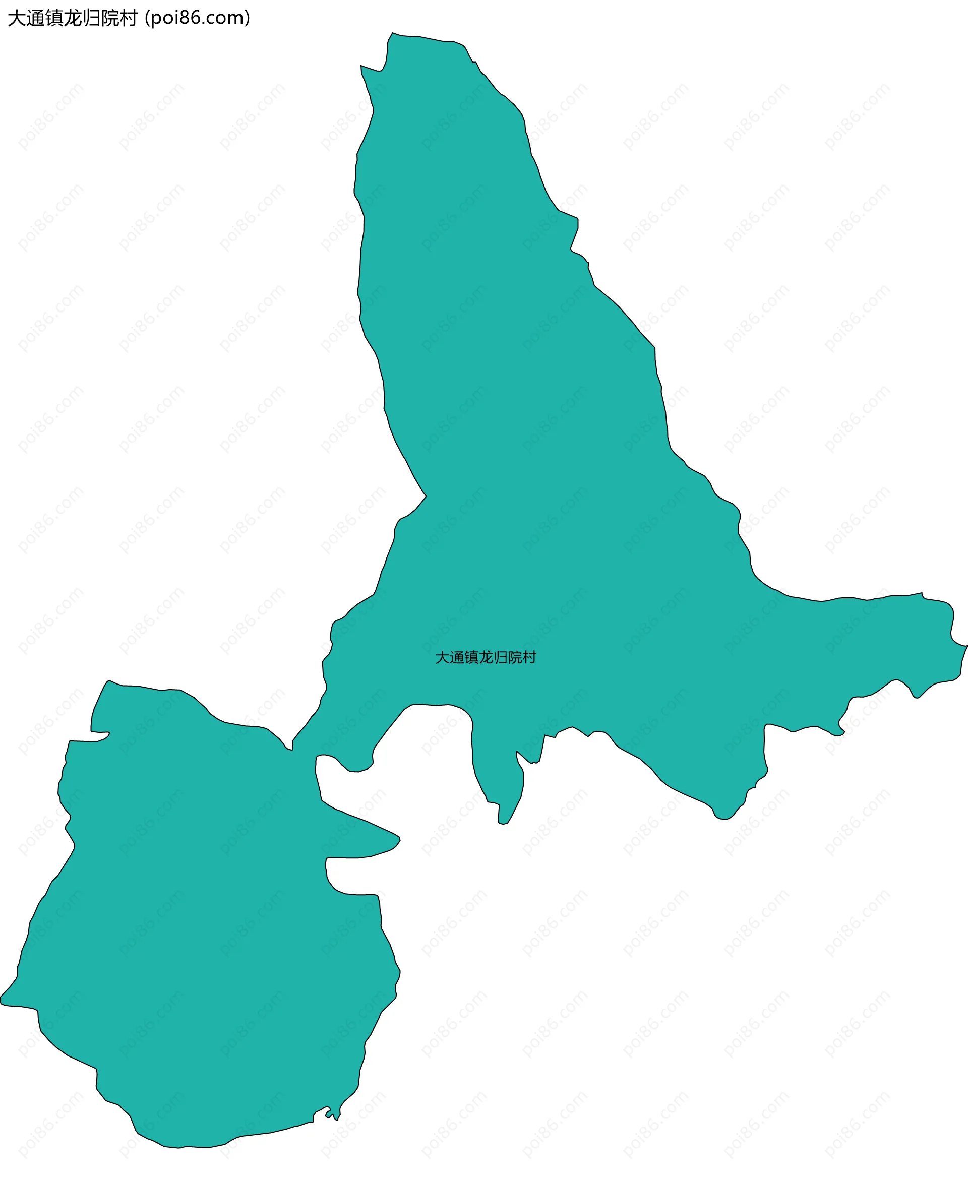 大通镇龙归院村边界地图