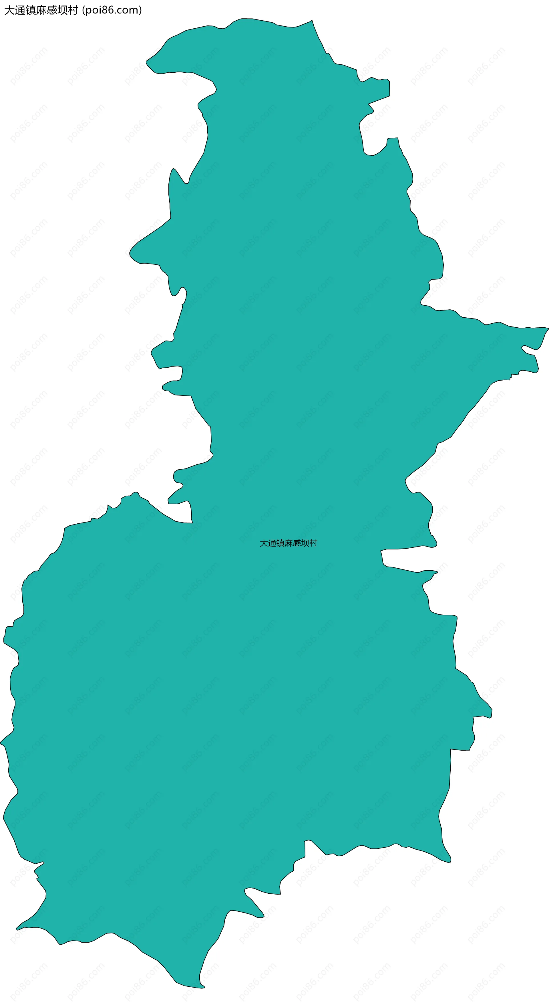 大通镇麻感坝村边界地图