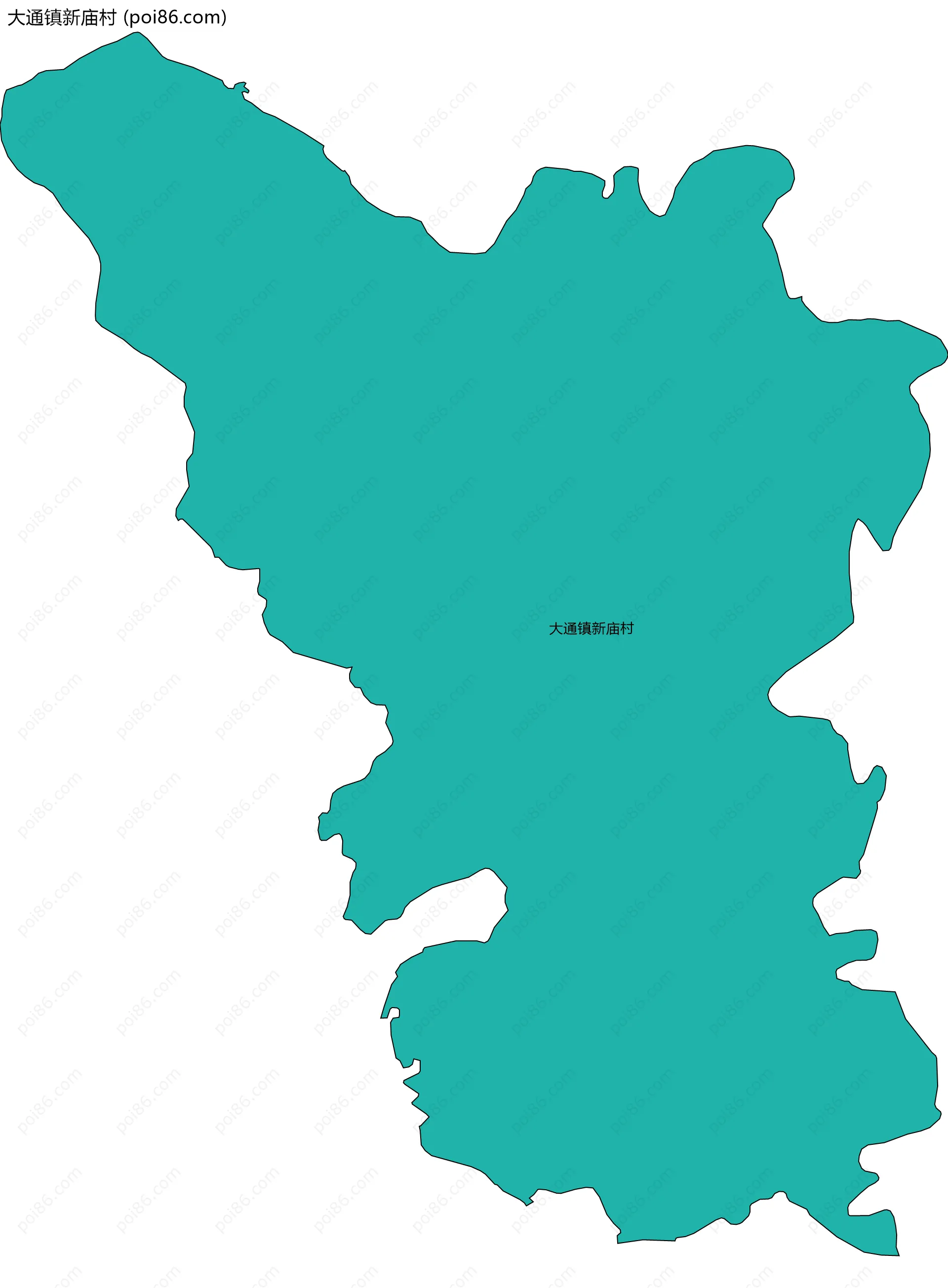 大通镇新庙村边界地图