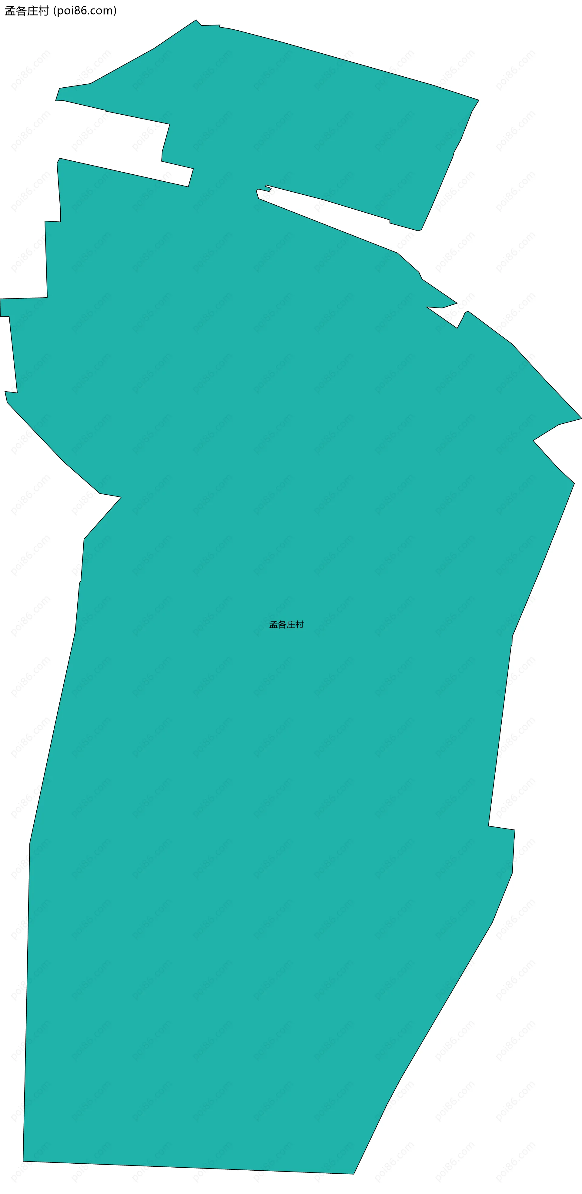 孟各庄村边界地图