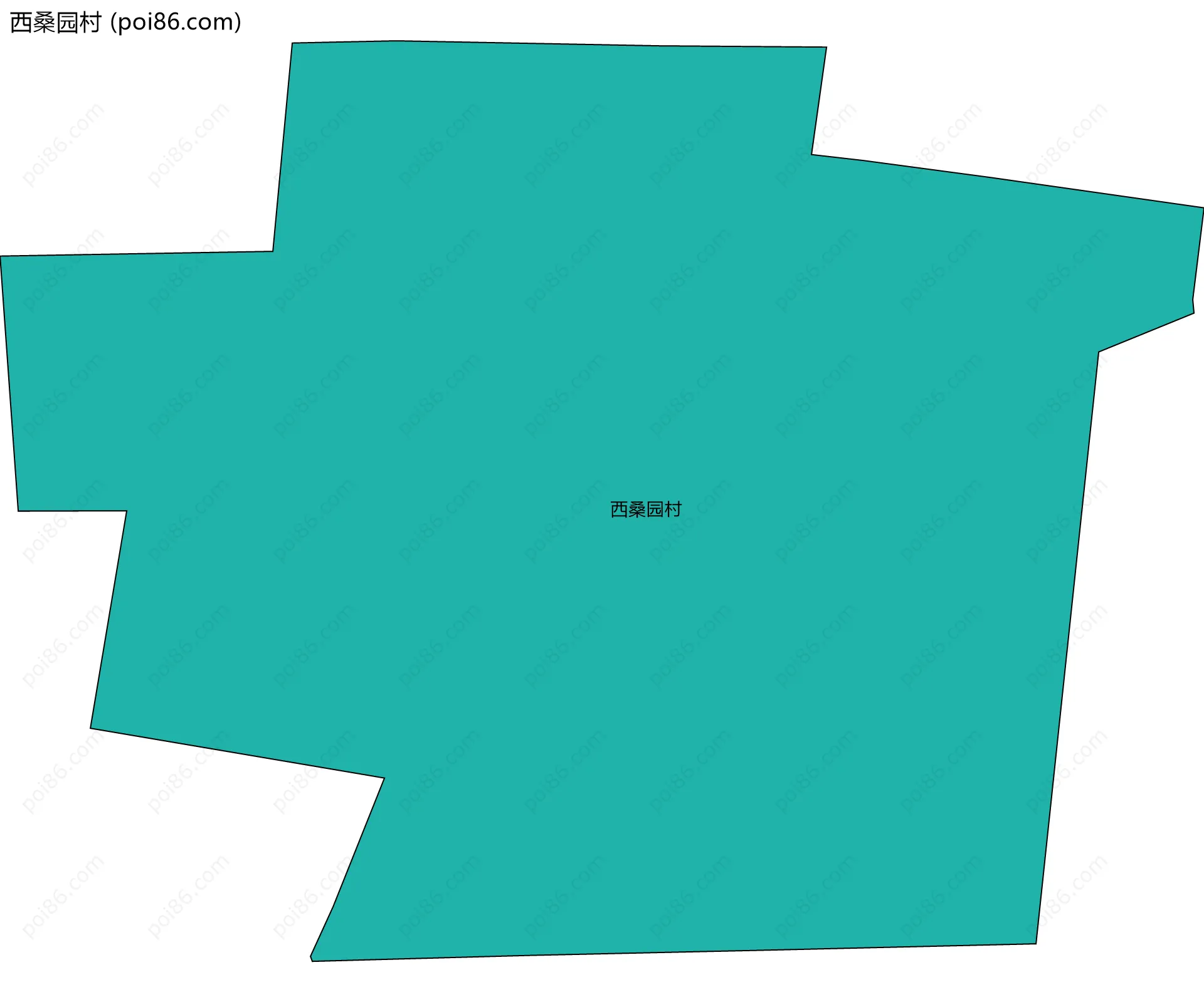 西桑园村边界地图