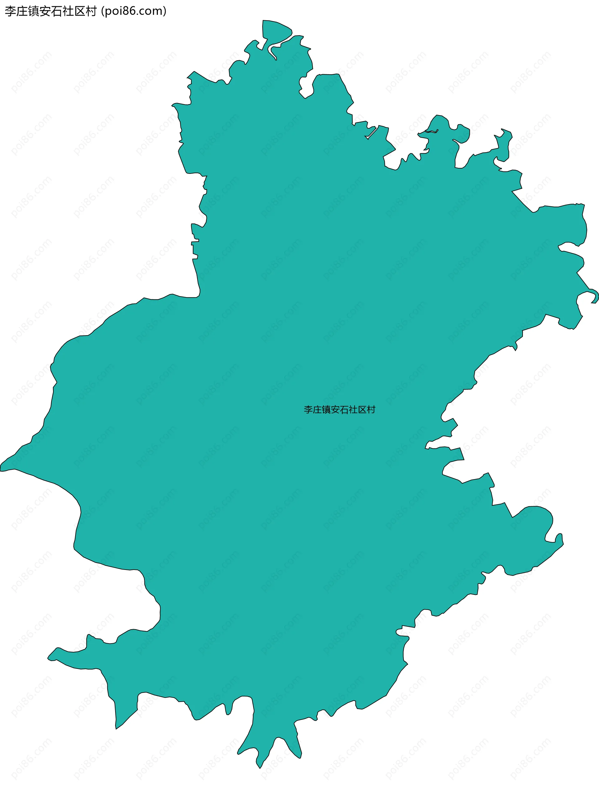 李庄镇安石社区村边界地图