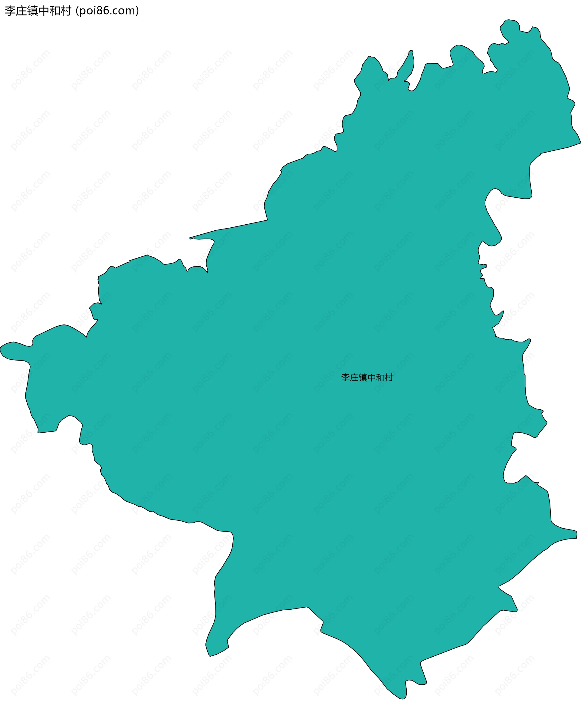 李庄镇中和村边界地图