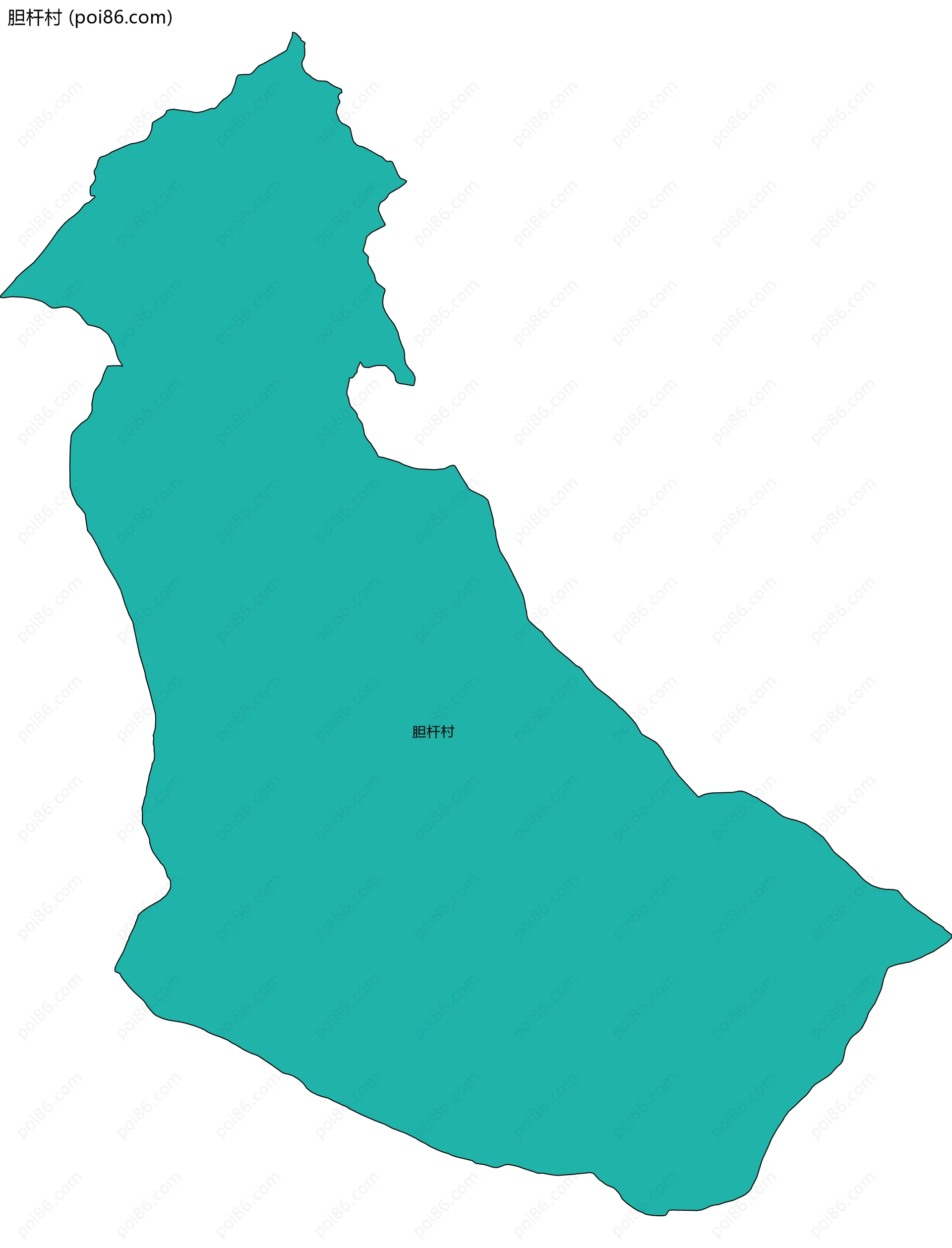 胆杆村边界地图