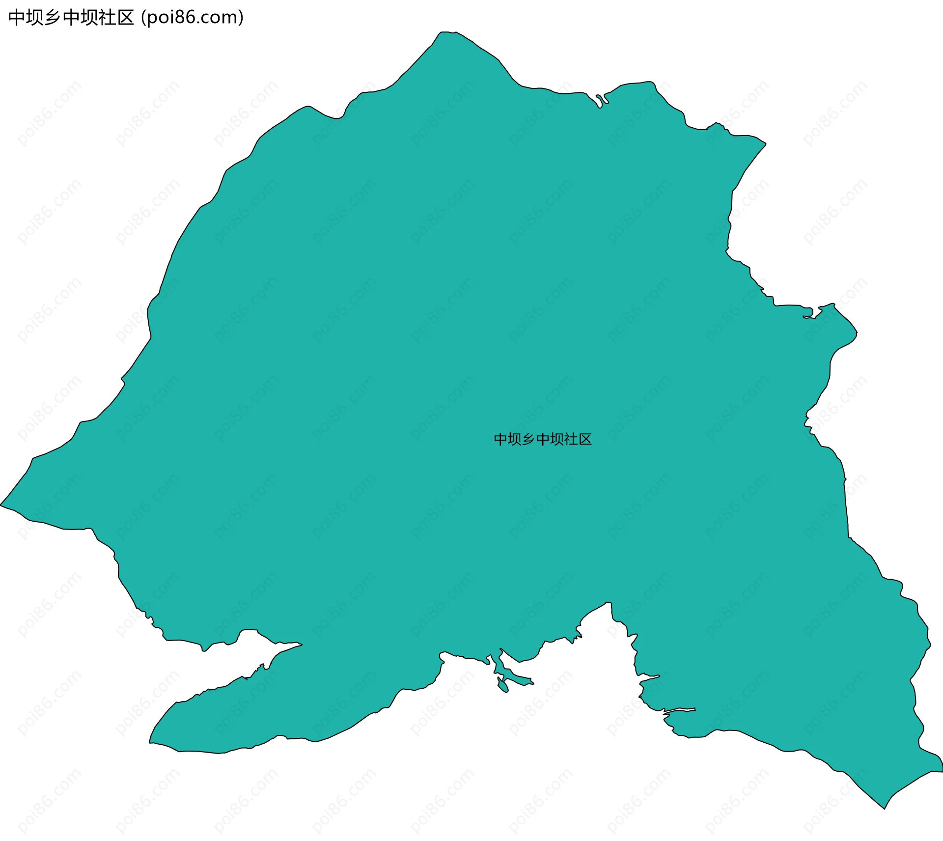 中坝乡中坝社区边界地图