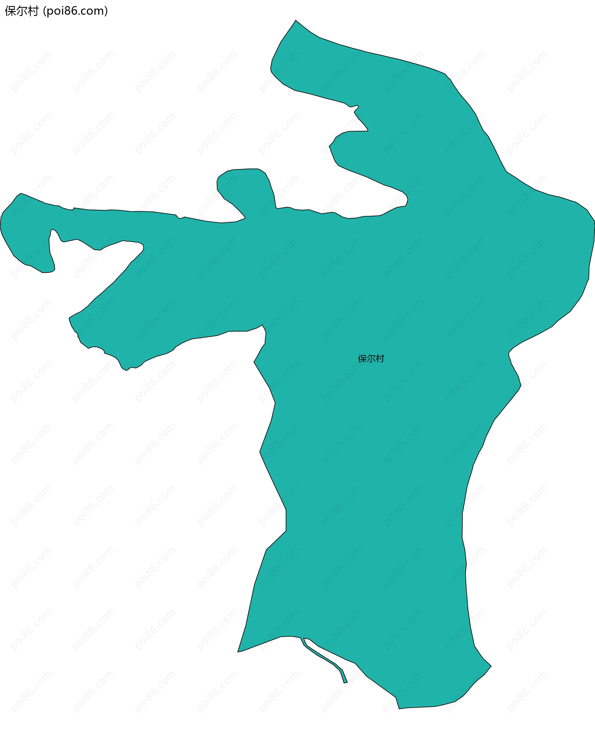 保尔村边界地图