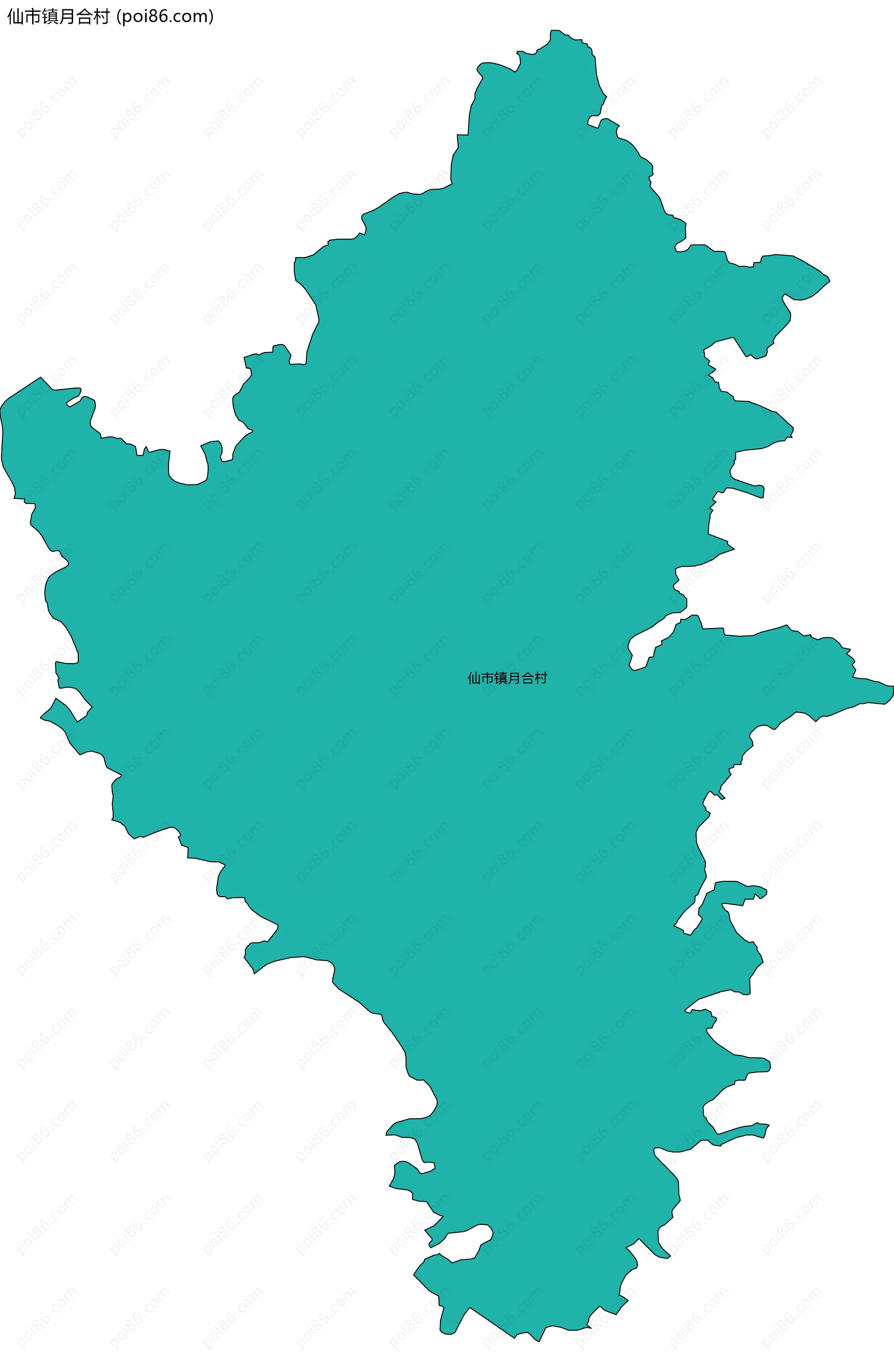 仙市镇月合村边界地图