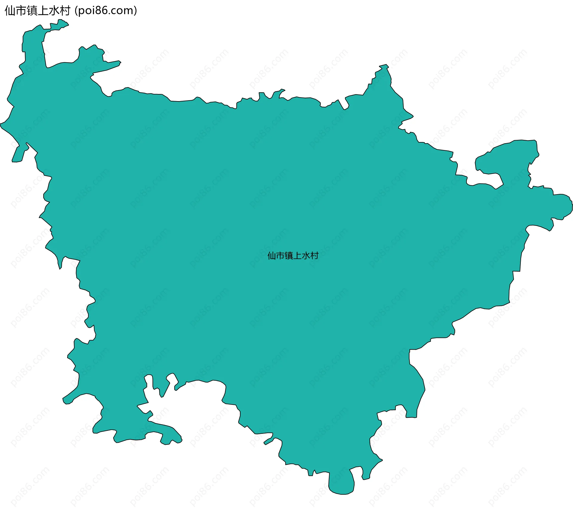 仙市镇上水村边界地图