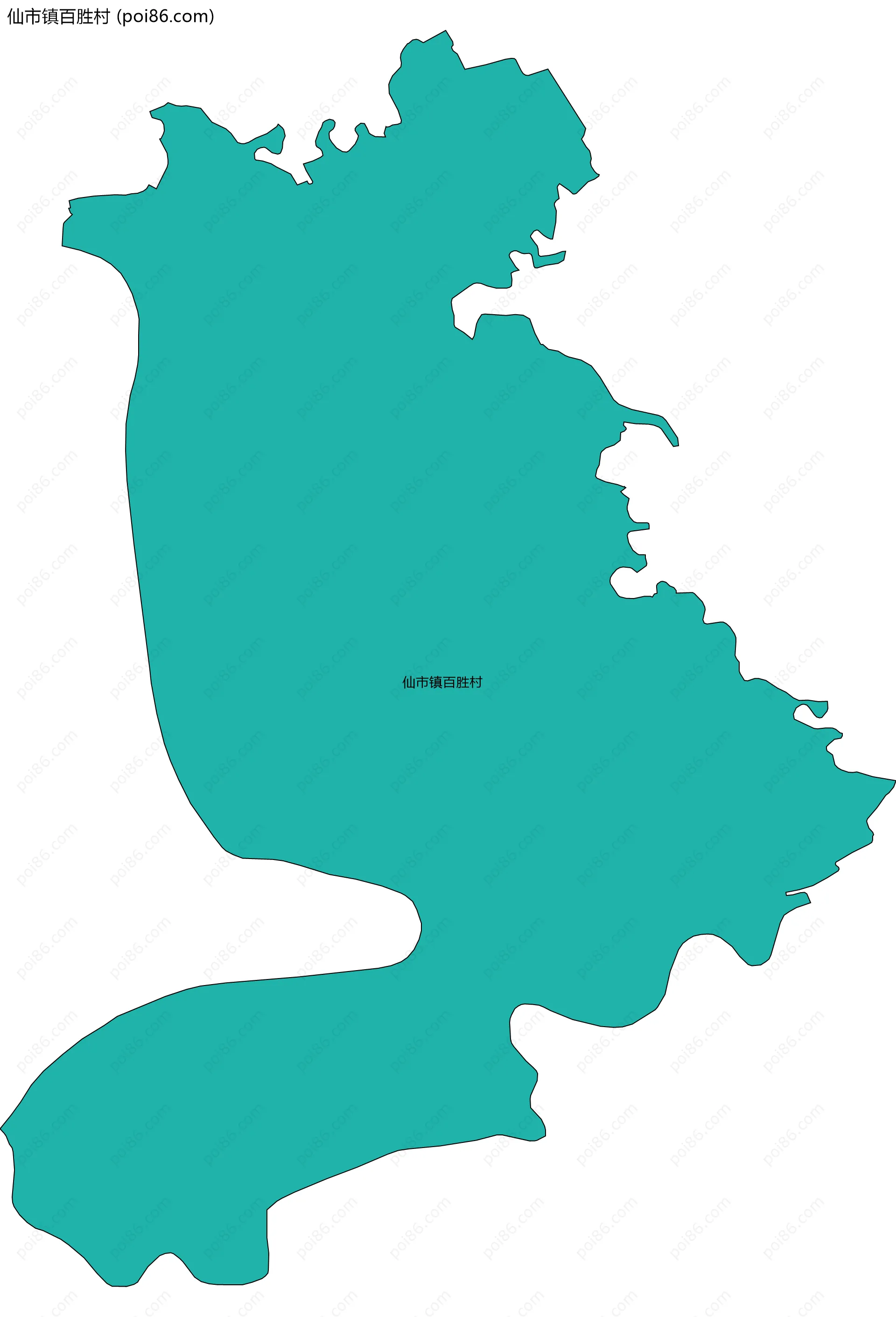 仙市镇百胜村边界地图