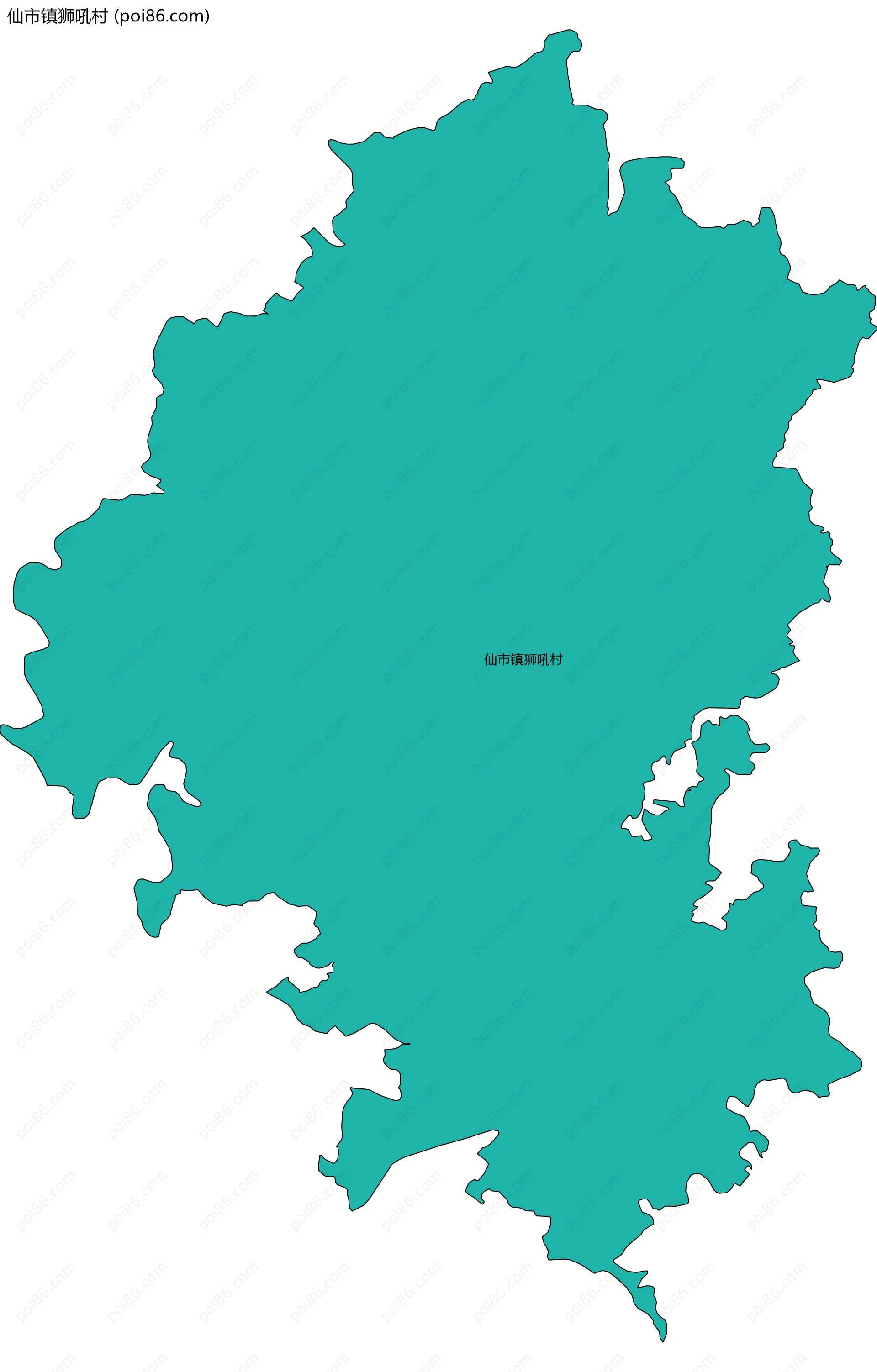 仙市镇狮吼村边界地图
