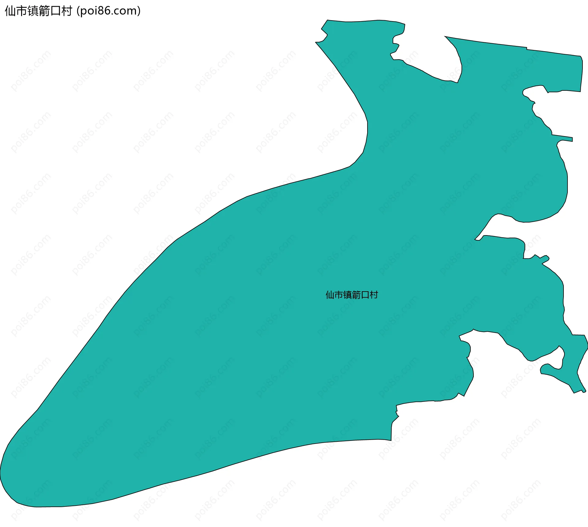 仙市镇箭口村边界地图