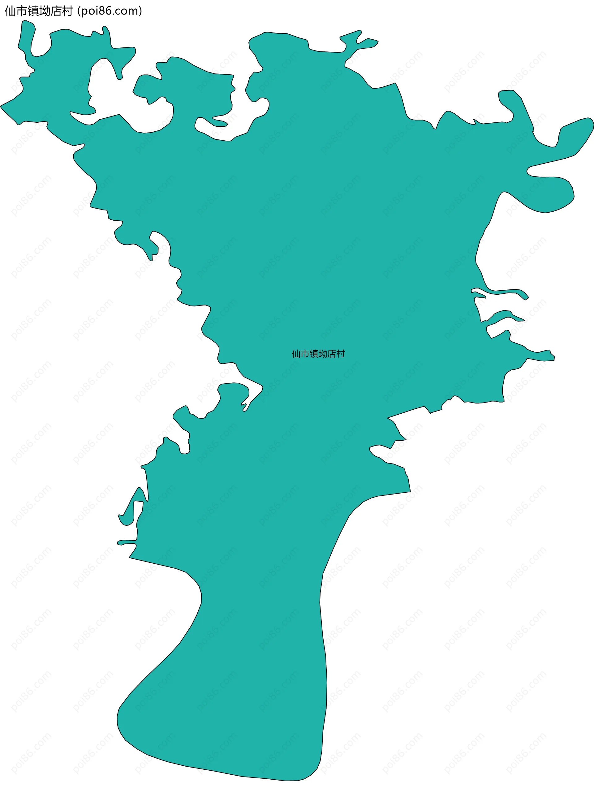 仙市镇坳店村边界地图