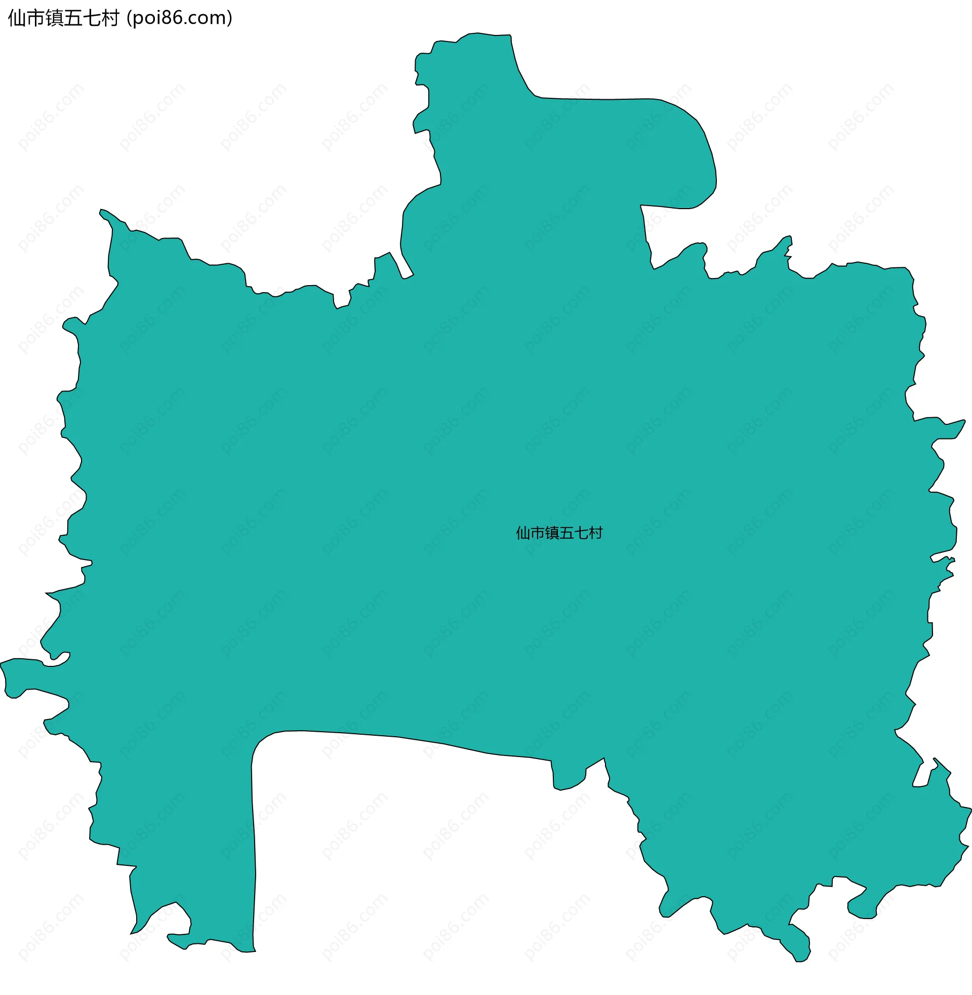 仙市镇五七村边界地图