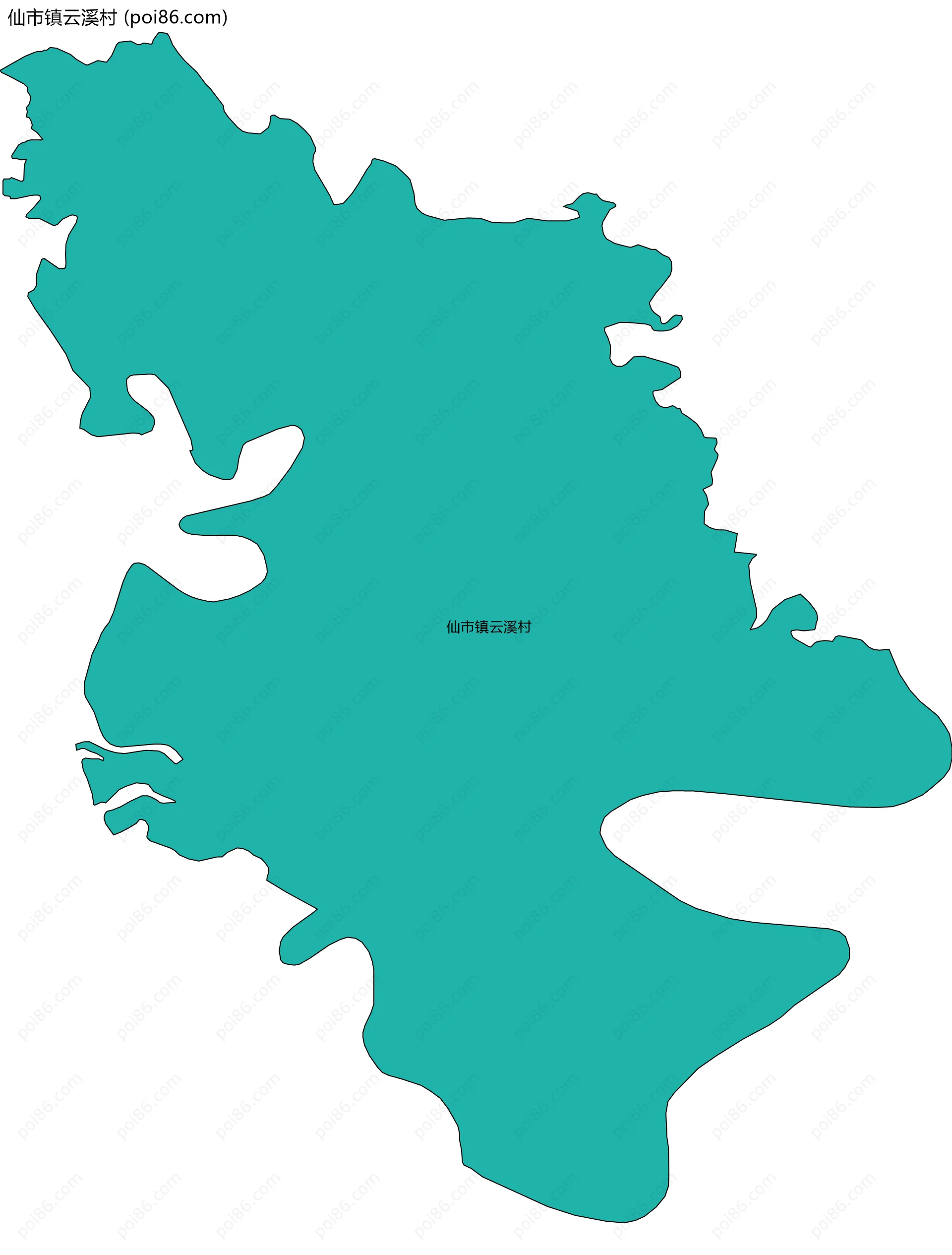 仙市镇云溪村边界地图