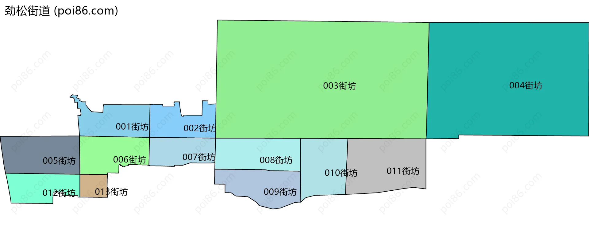 劲松街道边界地图(五级行政区划)