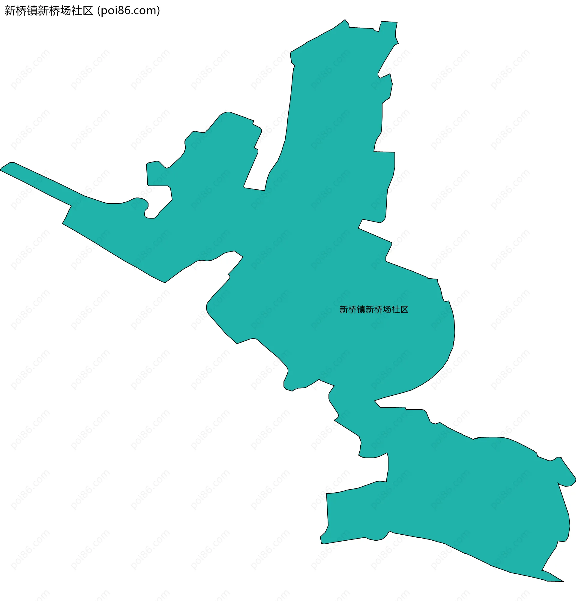 新桥镇新桥场社区边界地图