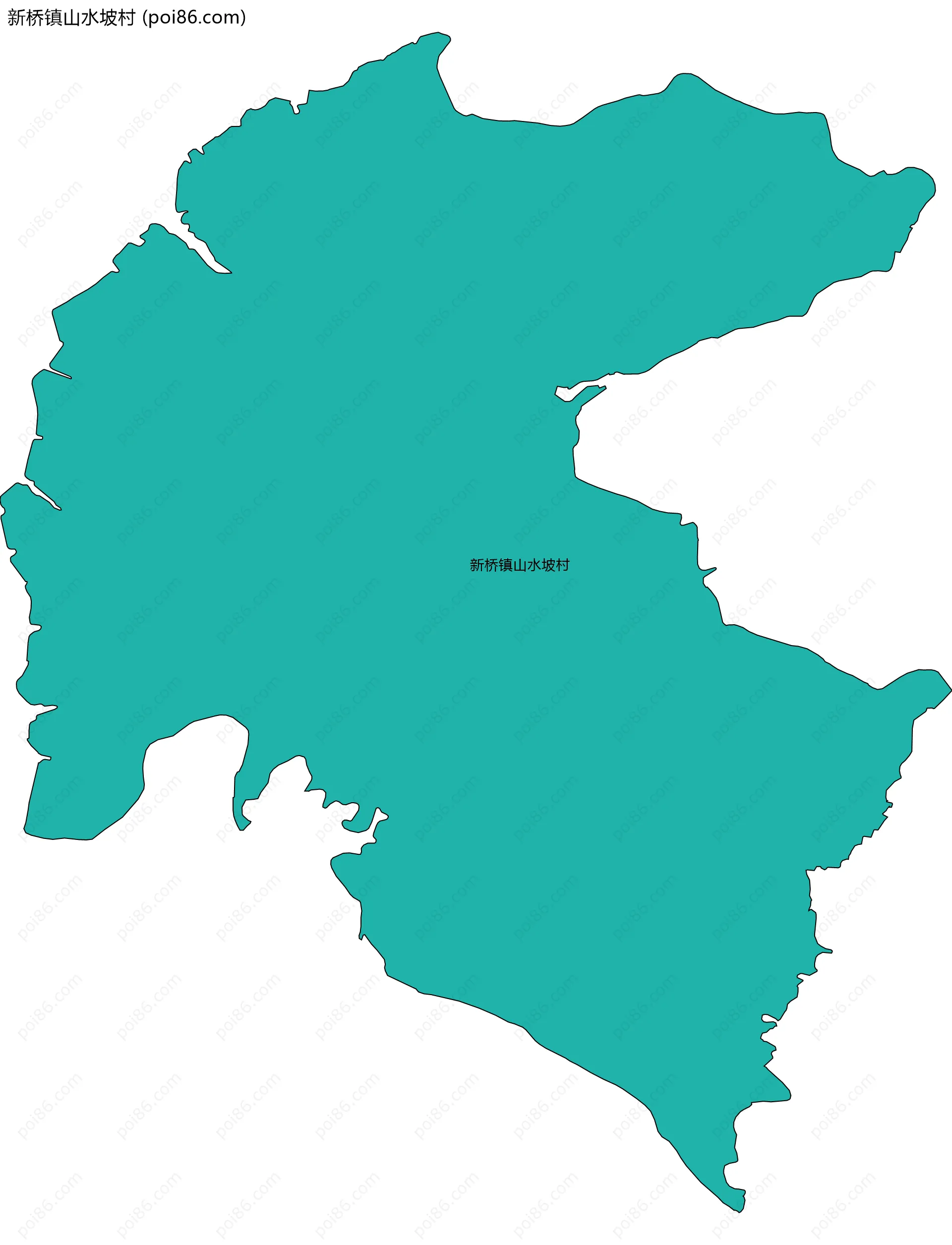 新桥镇山水坡村边界地图