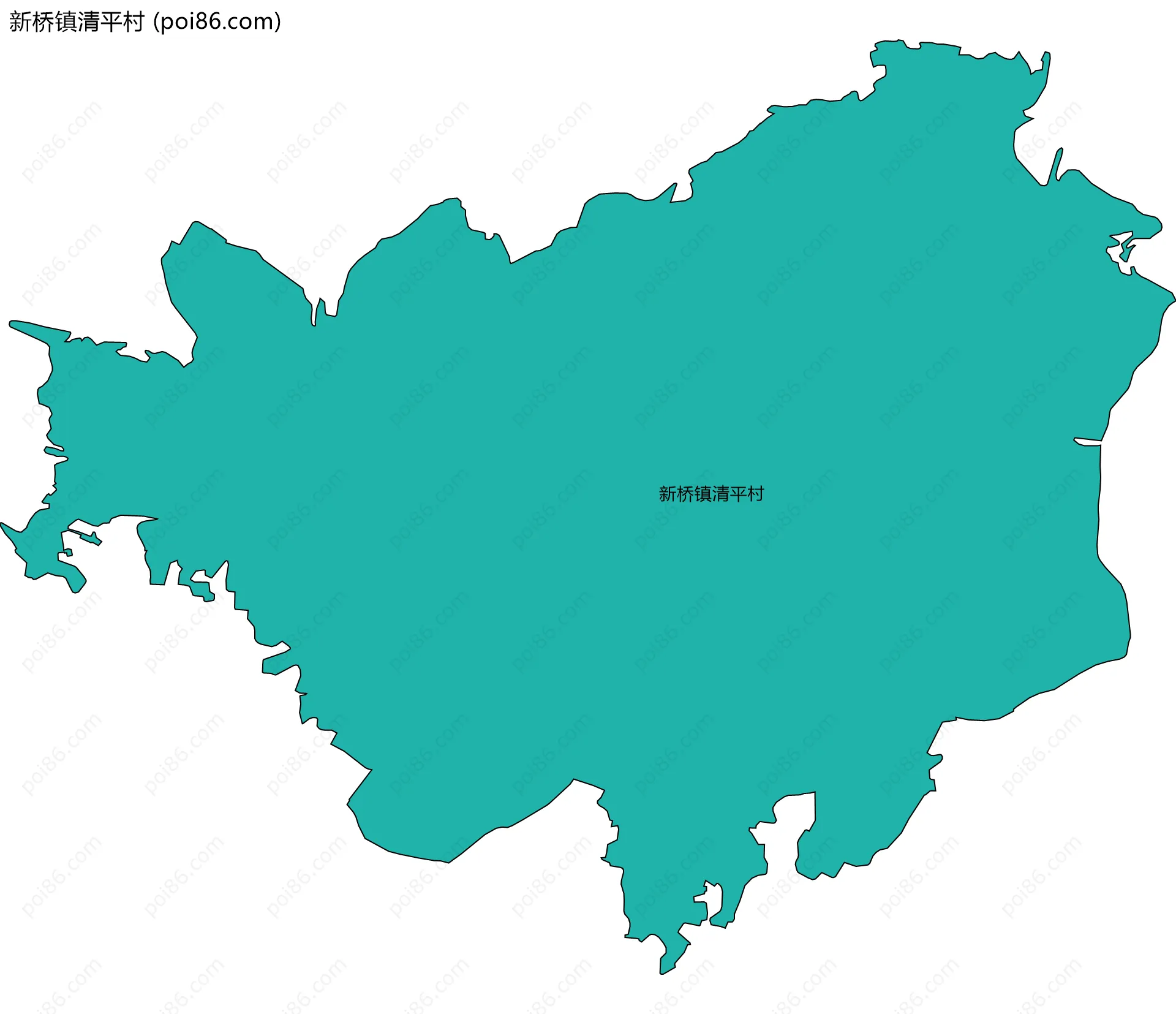 新桥镇清平村边界地图