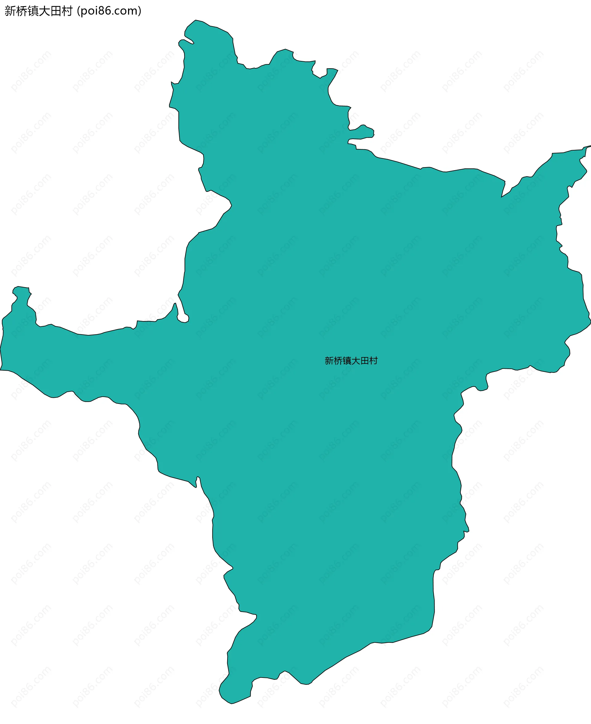 新桥镇大田村边界地图