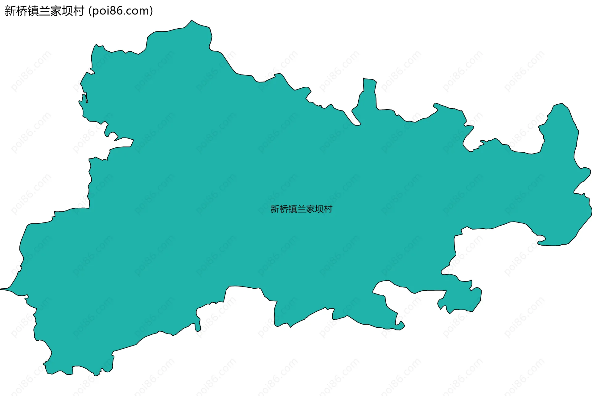 新桥镇兰家坝村边界地图