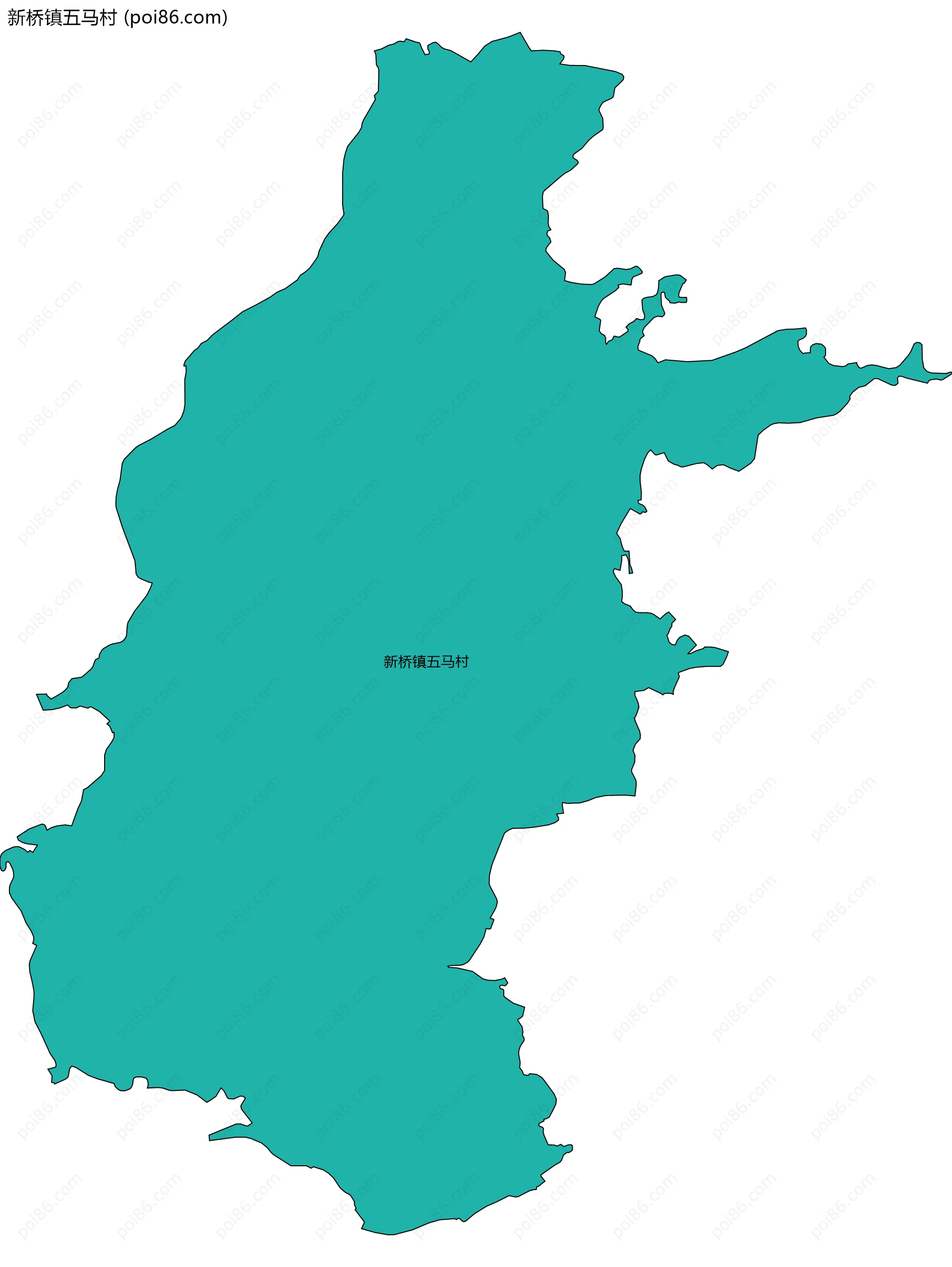 新桥镇五马村边界地图