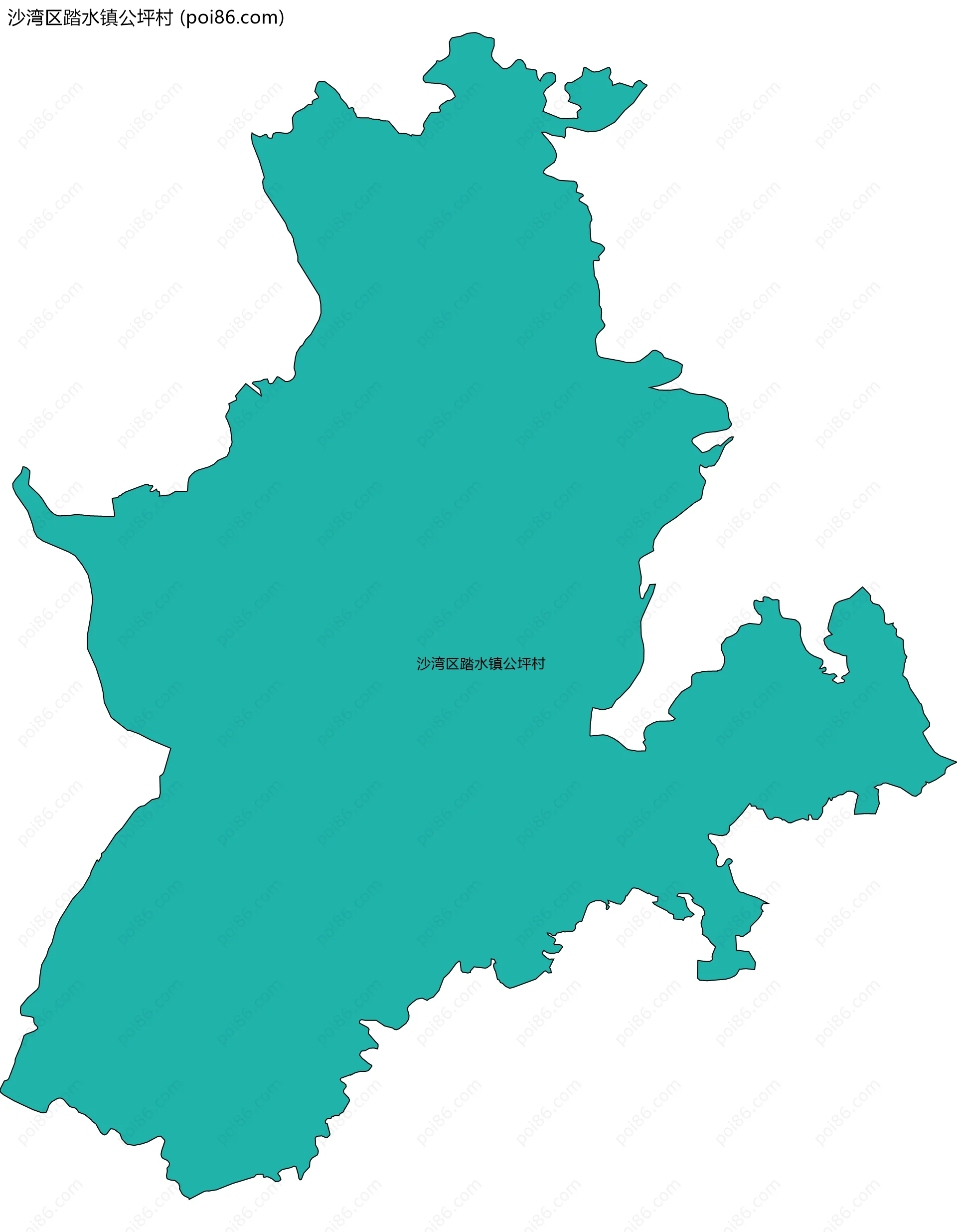 沙湾区踏水镇公坪村边界地图