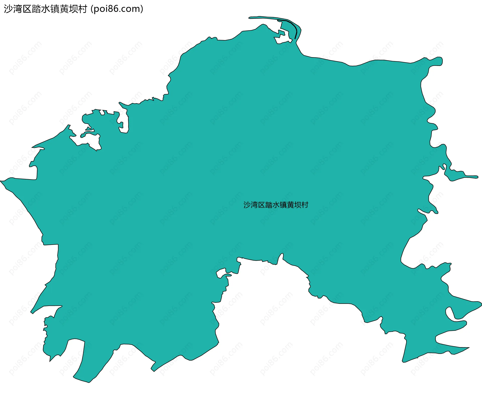 沙湾区踏水镇黄坝村边界地图