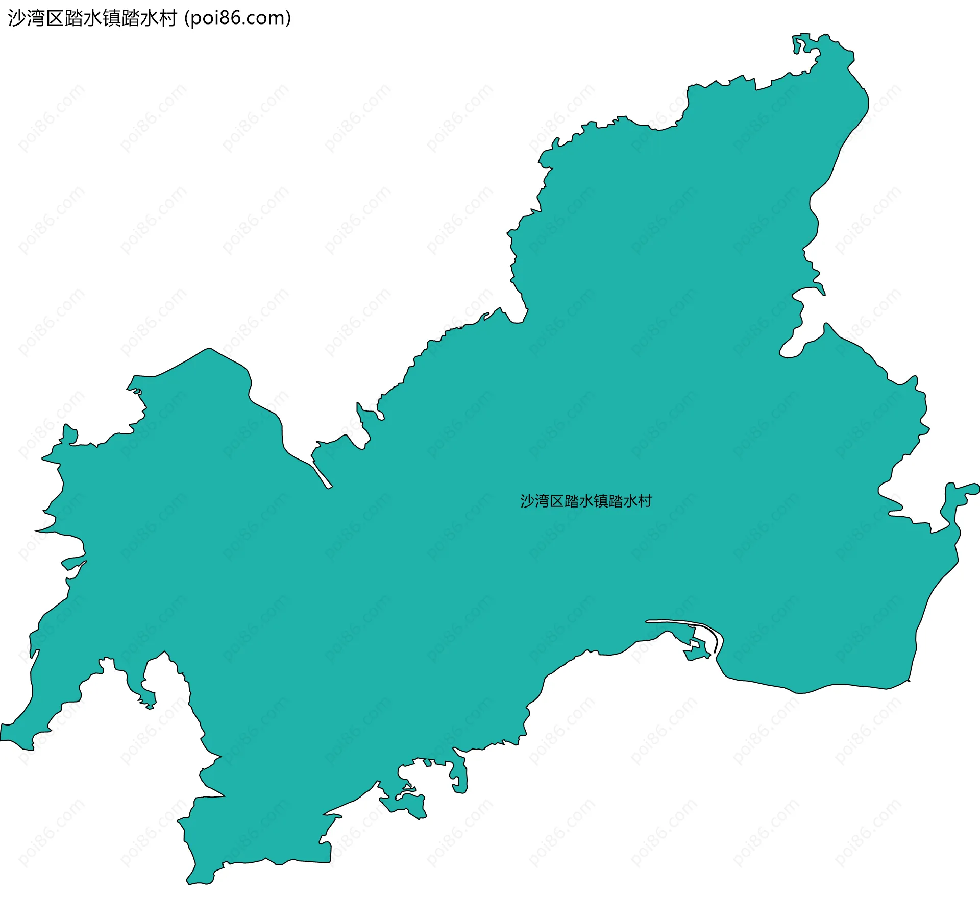 沙湾区踏水镇踏水村边界地图