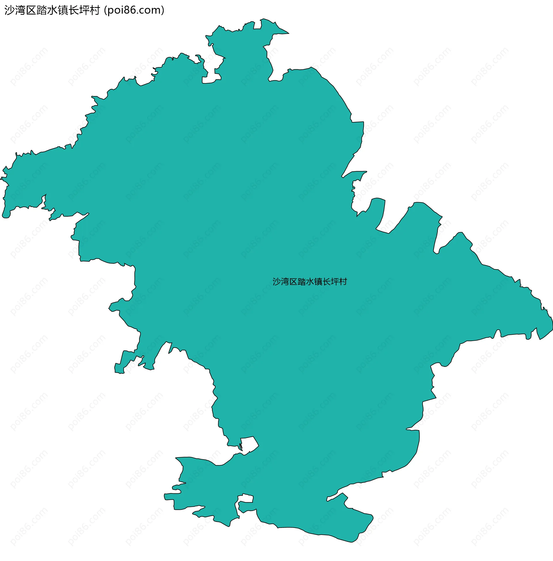 沙湾区踏水镇长坪村边界地图